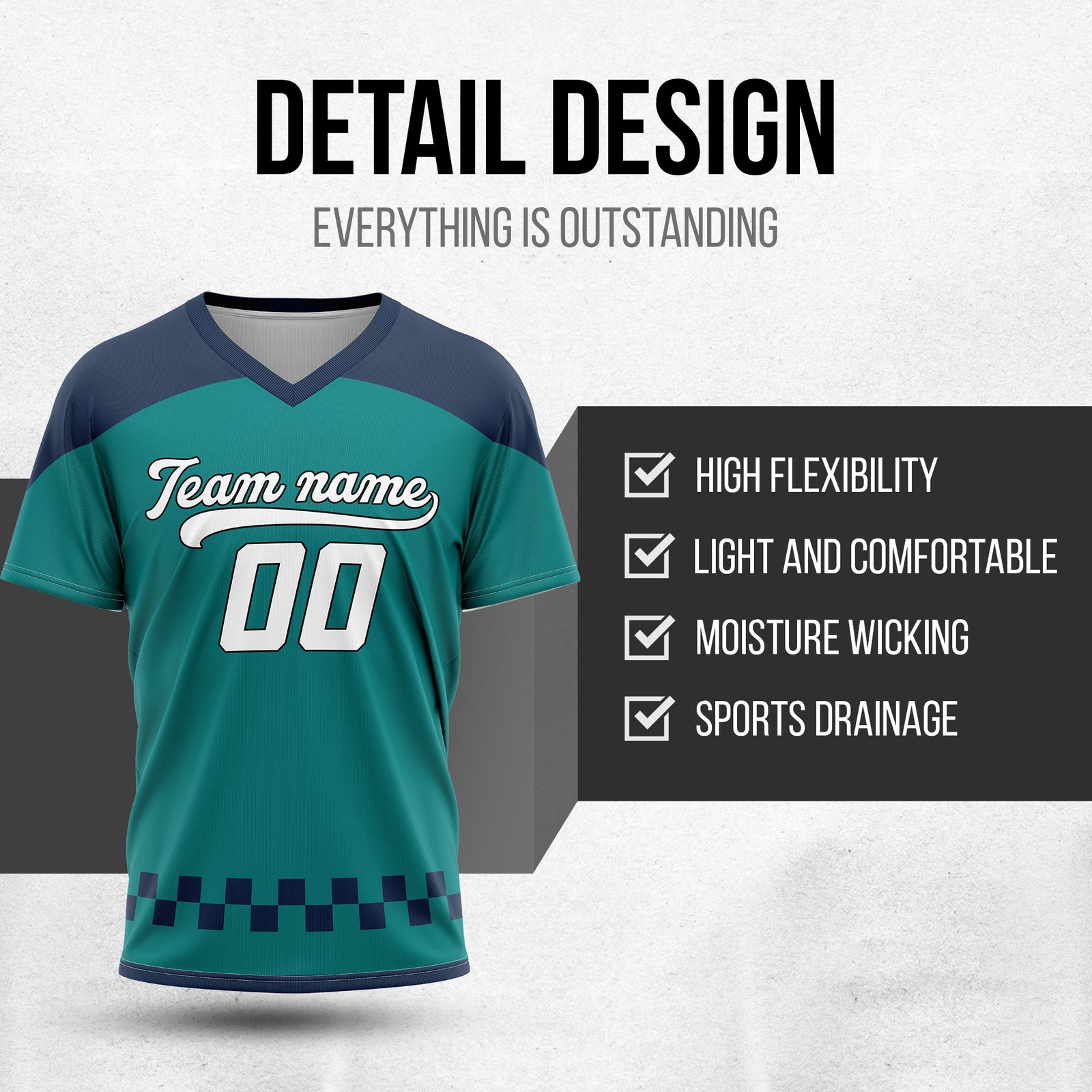 Custom Darkvolt Teal Pullover Baseball Sports Jersey Personalized Uniform with Name & Number