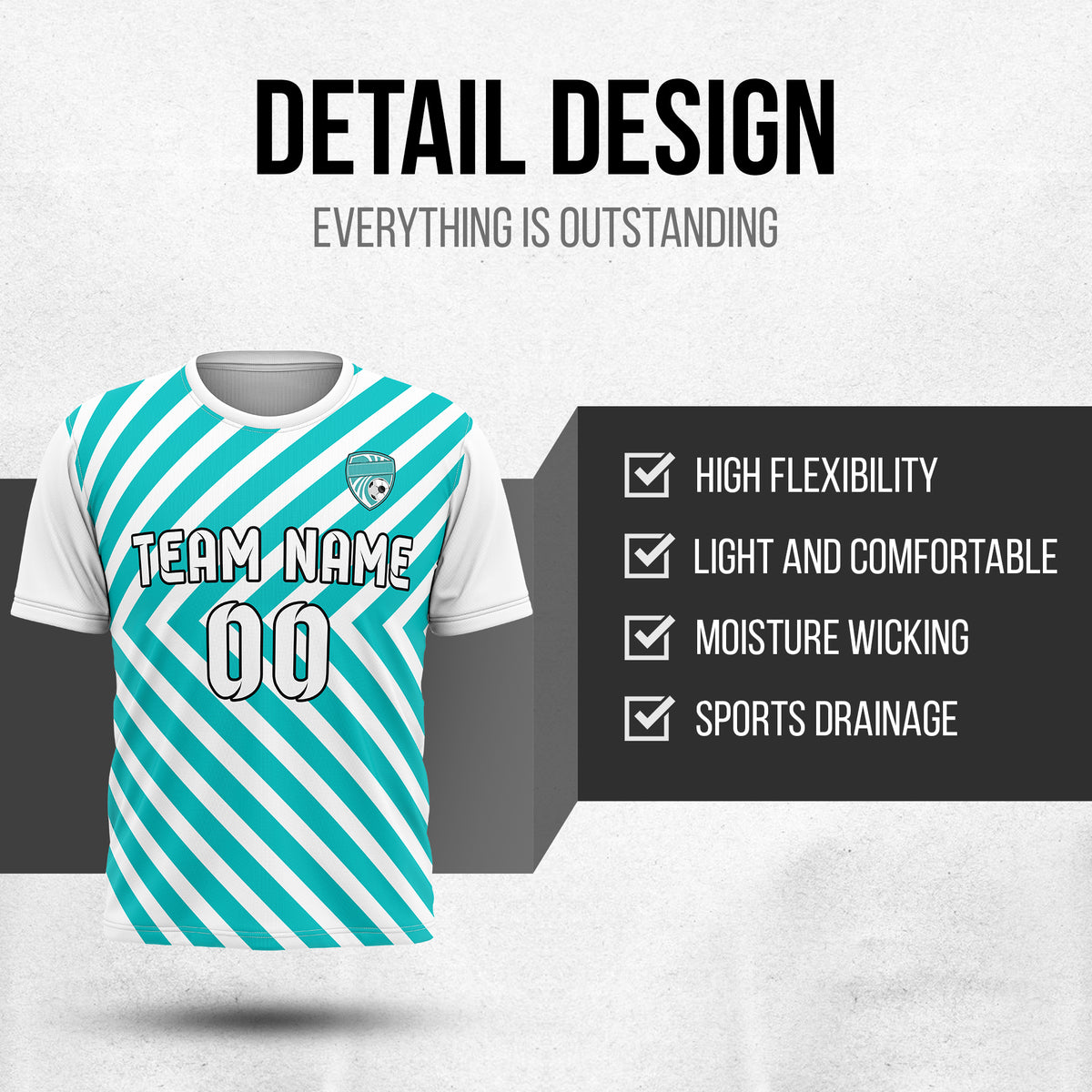 Custom Soccer R Stripes Pro Line White Sports Tops Jersey