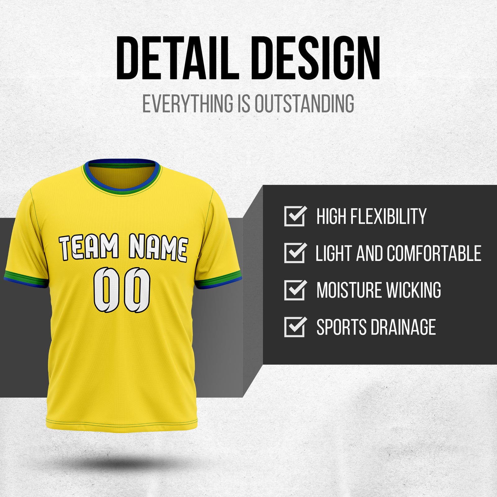 Custom BRAZIL Fan Jersey Personalized with Name & Number