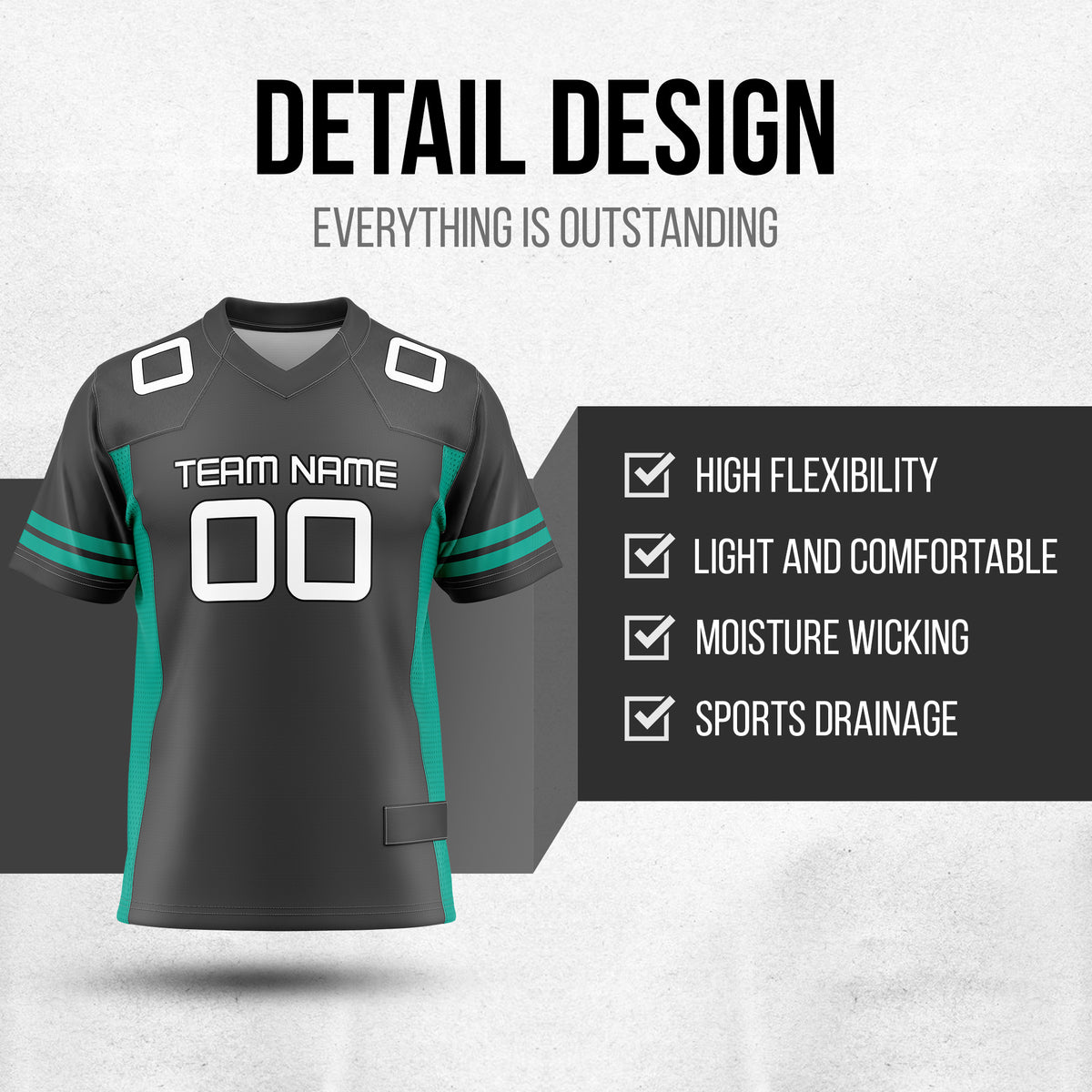 Custom Elite Black Sleeve Line Mesh Authentic Football Jersey