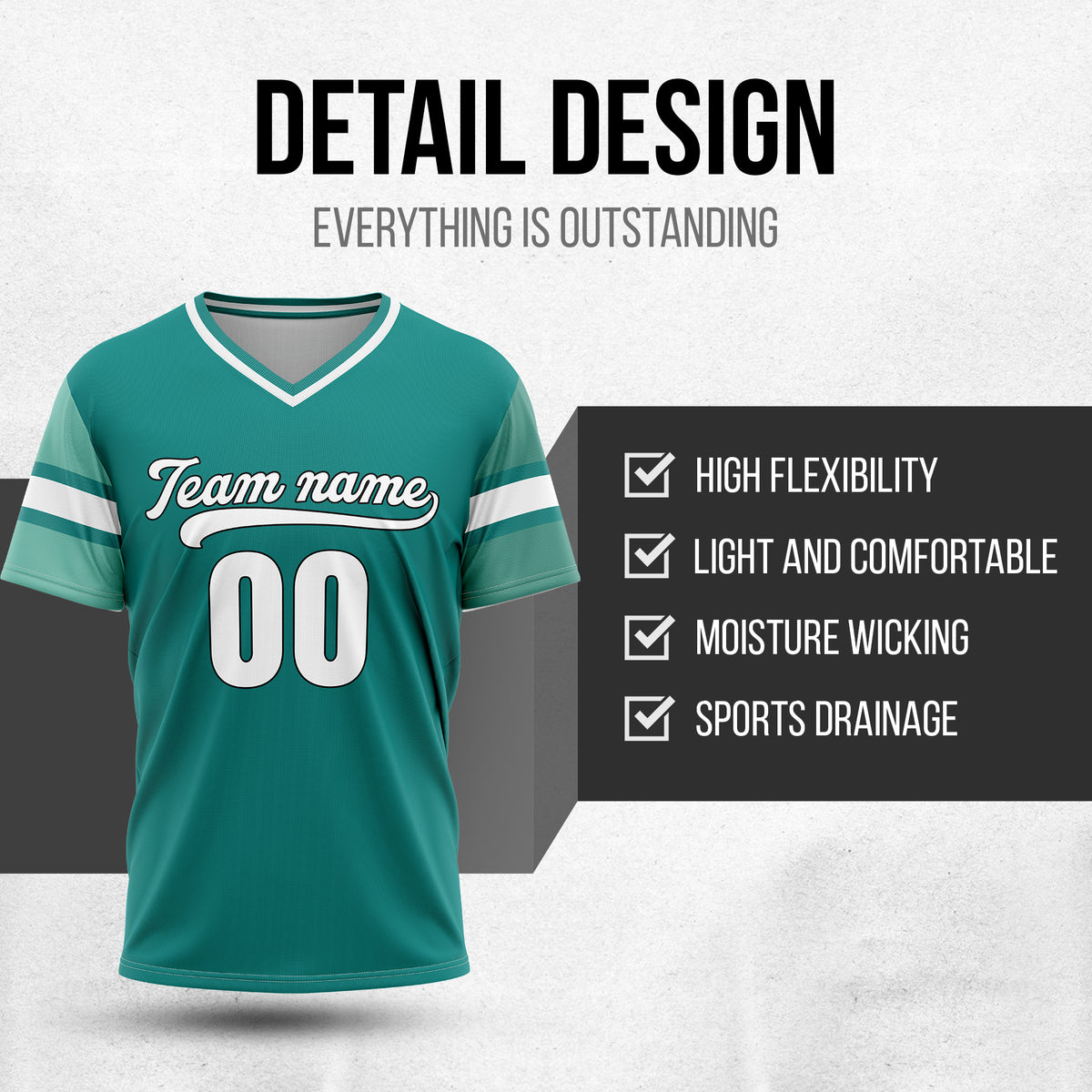 Custom StormLine Teal Pullover Baseball Sports Jersey Personalized Uniform with Name & Number