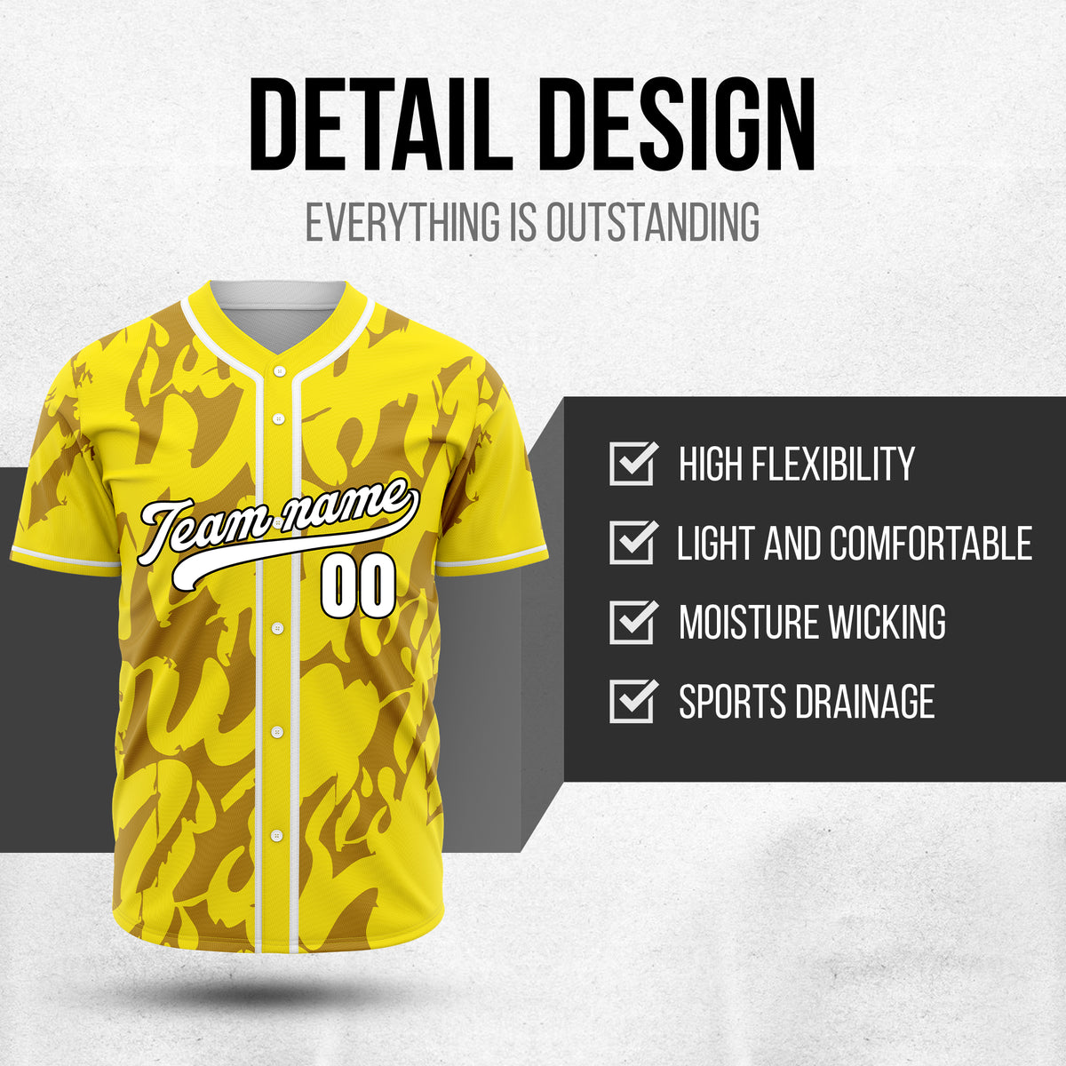 Custom Graffiti Sox Yellow Baseball Sports Jersey Personalized Uniform with Name & Number