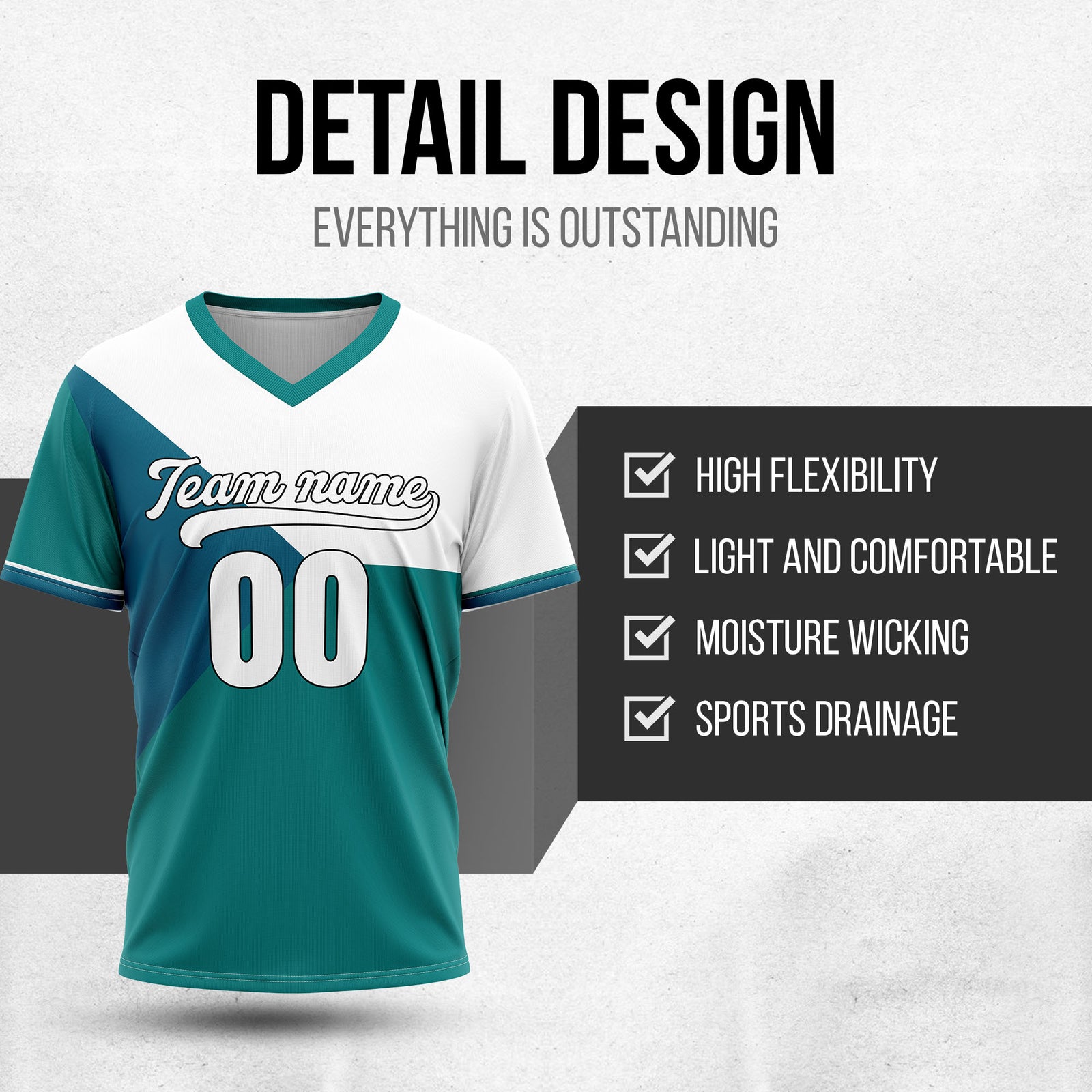 Custom FlexCore Teal Baseball Sports Jersey Personalized Uniform with Name & Number