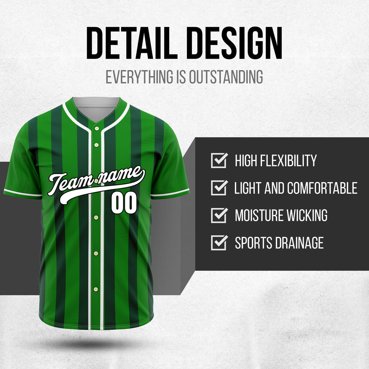 Custom Strikeforce Green Raglan Style Baseball Sports Jersey Personalized Uniform with Name & Number