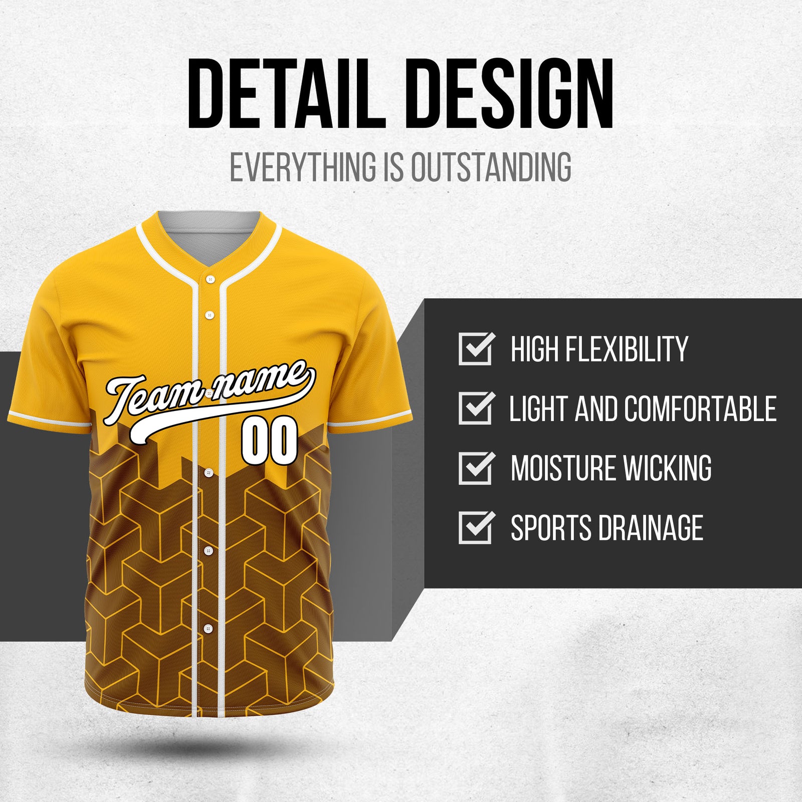 Custom Grid Iron Orange Baseball Sports Jersey Personalized Uniform with Name & Number