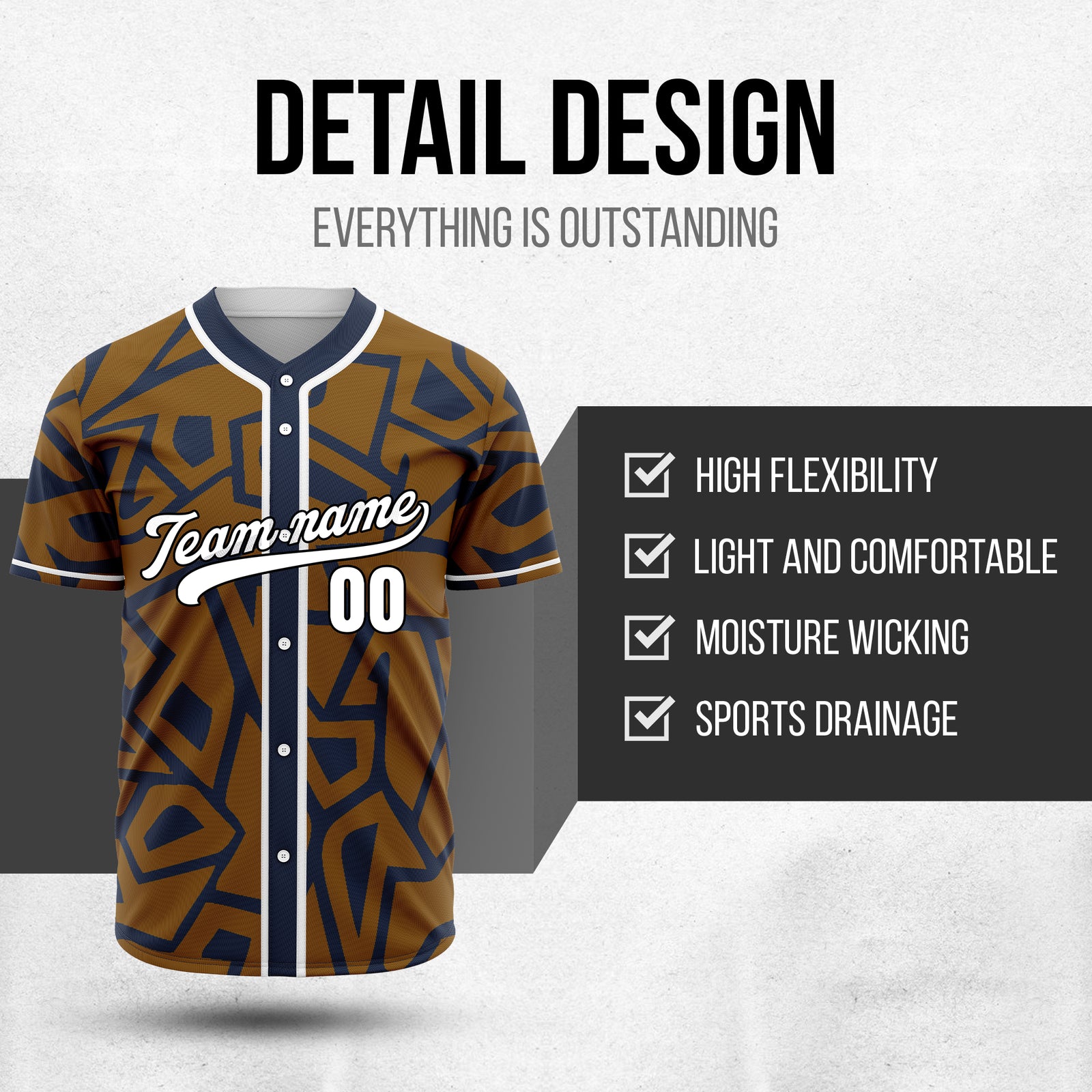 Custom Shadow Rebels Navy Baseball Sports Jersey Personalized Uniform with Name & Number