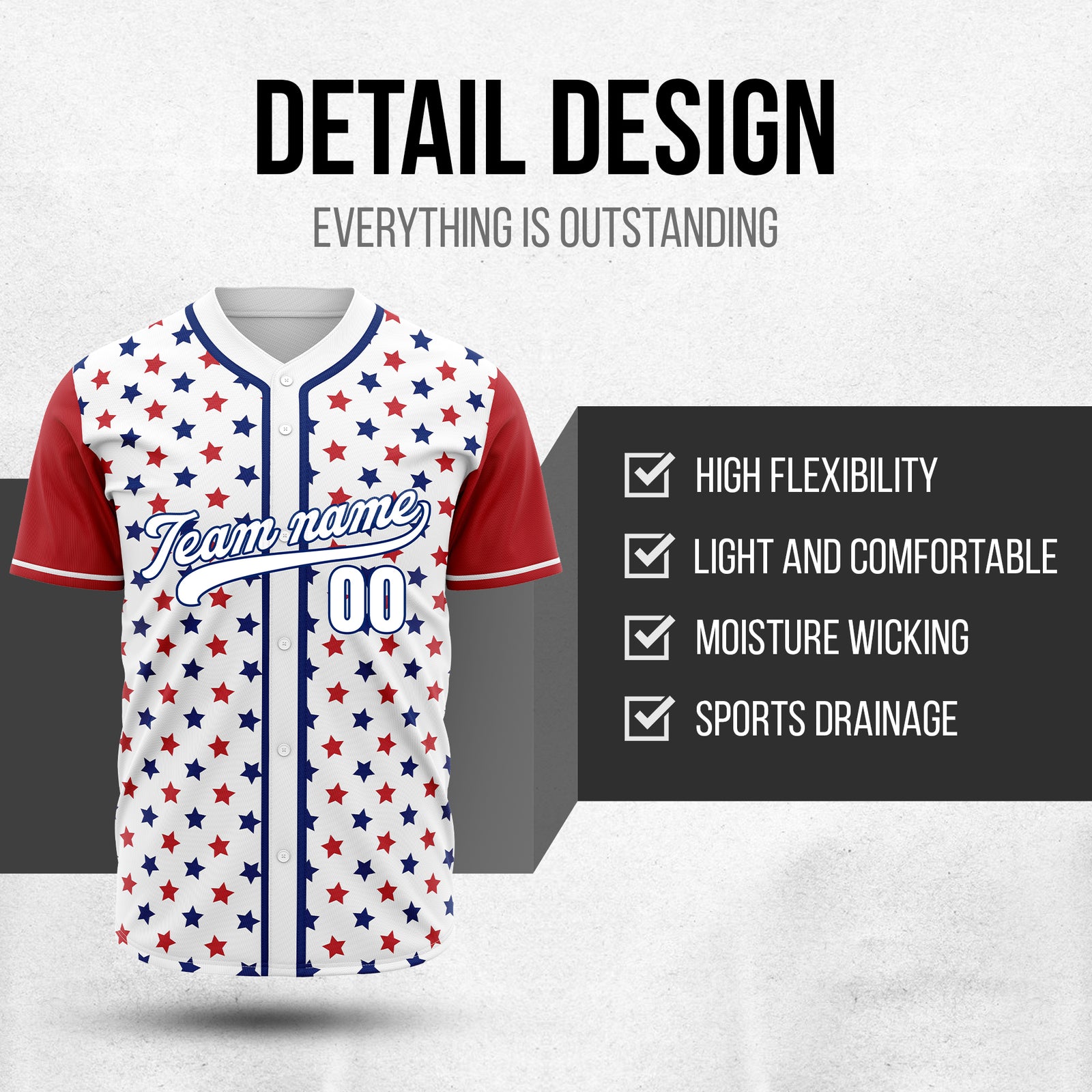 Custom American Flag Baseball Sports Jersey Stitched Personalized Uniform with Name & Number