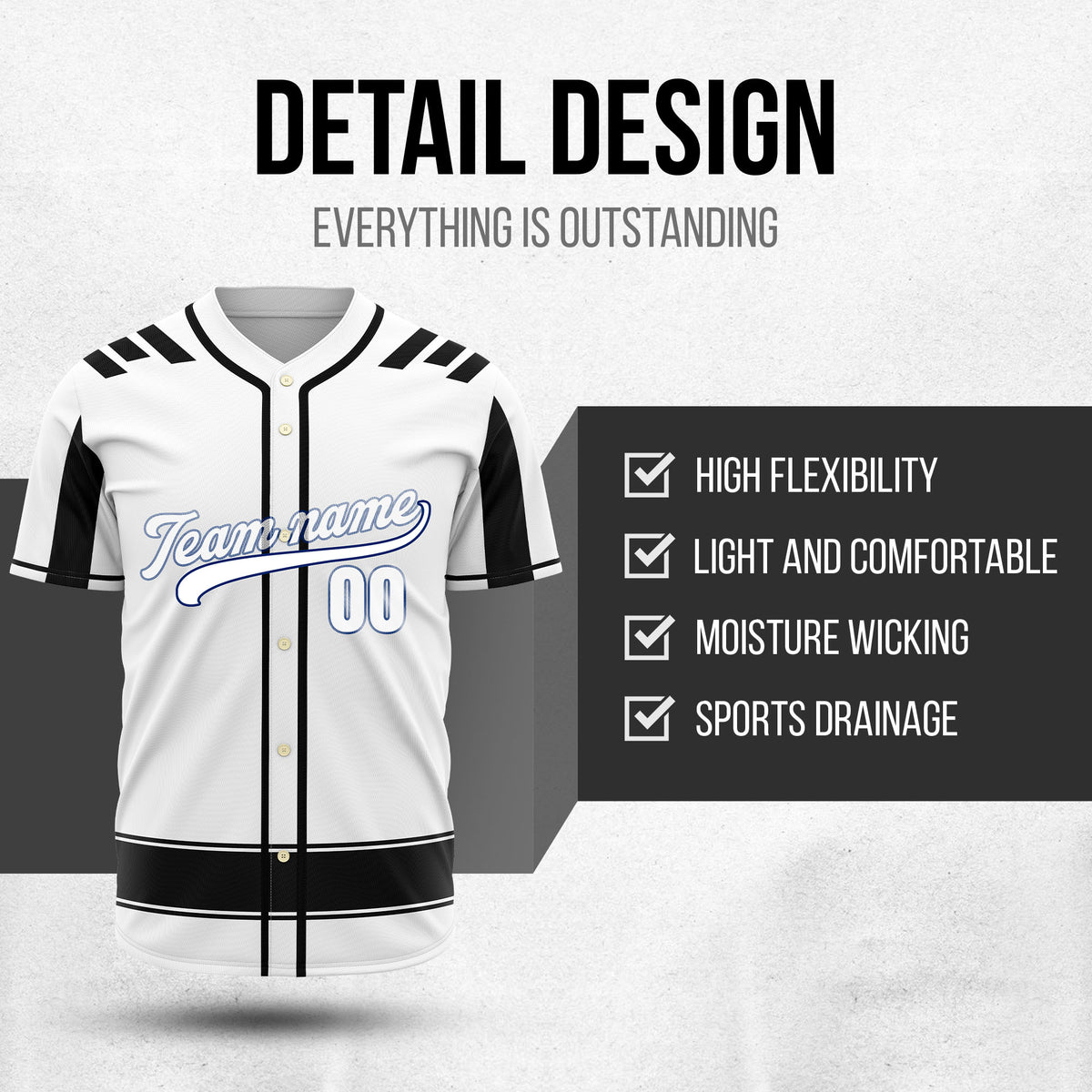 Custom Radiant Strike White Raglan Style Baseball Sports Jersey Personalized Uniform with Name & Number