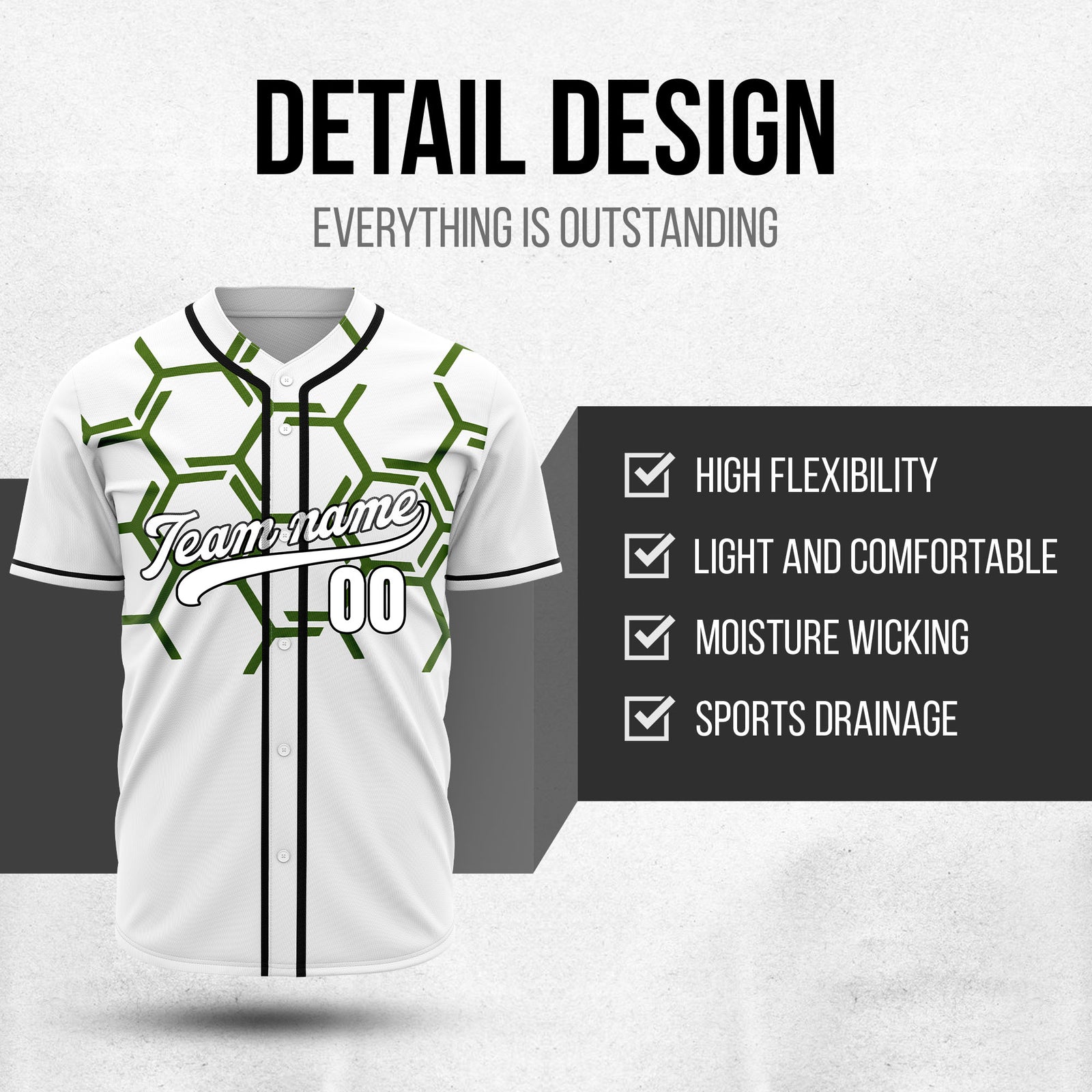 Custom Sting Force White Baseball Sports Jersey Personalized Uniform with Name & Number
