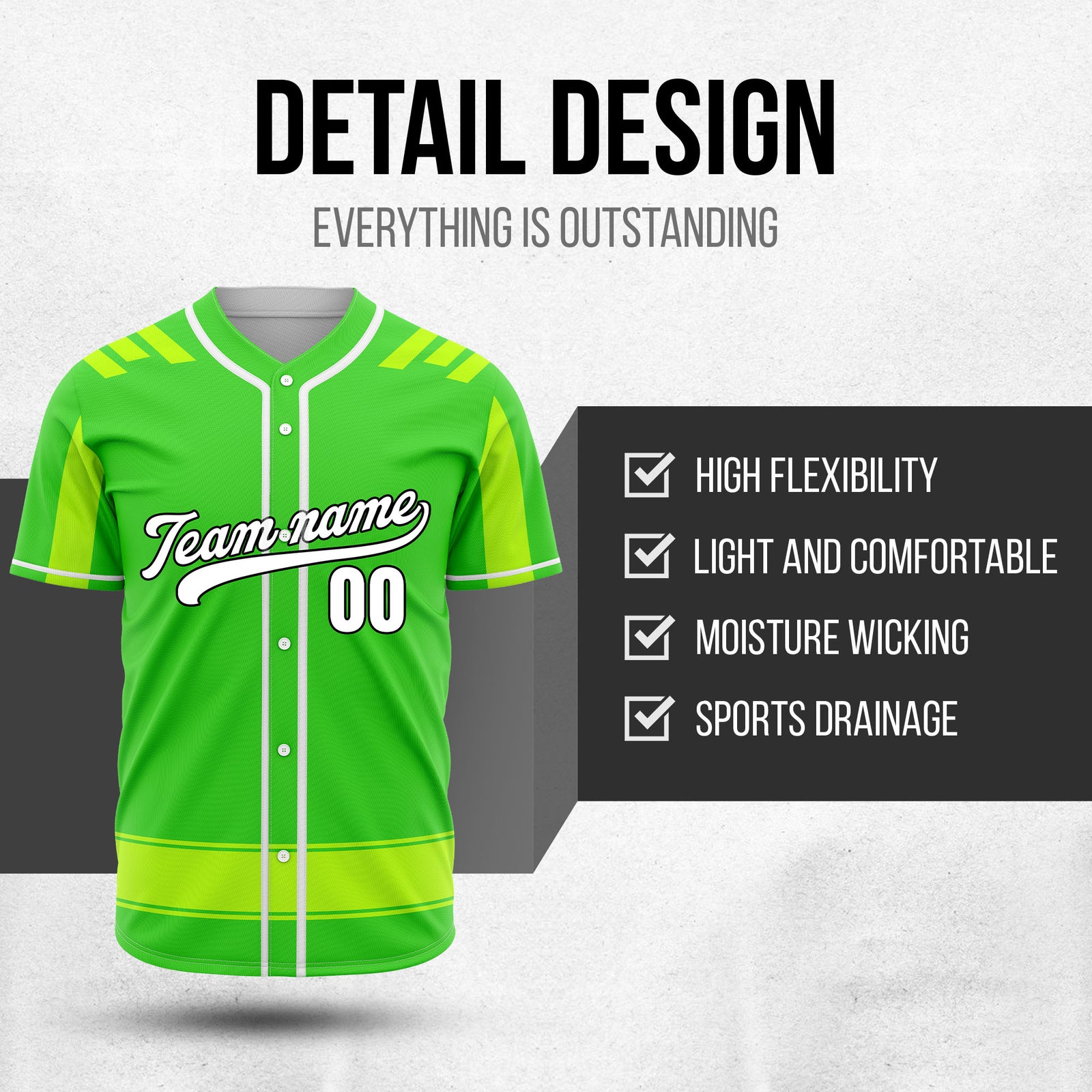 Custom Radiant Strike Neon Green Raglan Style Baseball Sports Jersey Personalized Uniform with Name & Number