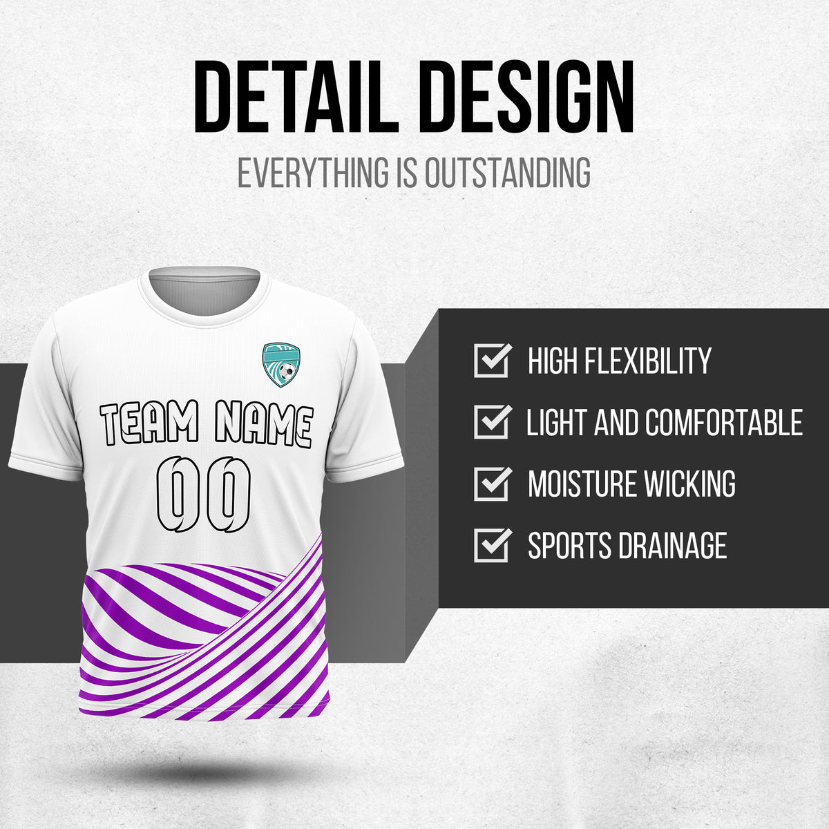 Custom Soccer R Stripes SurgeLine White Sports Tops Jersey