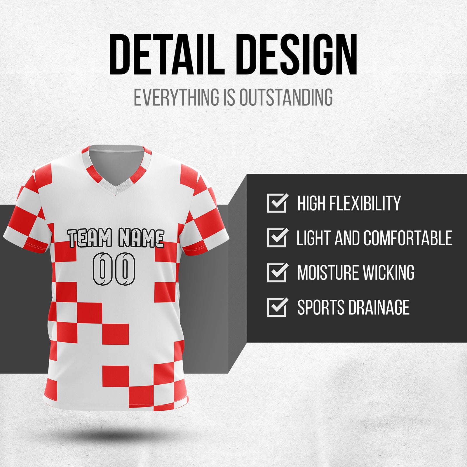 Custom CROATIA Fan Jersey Personalized with Name & Number