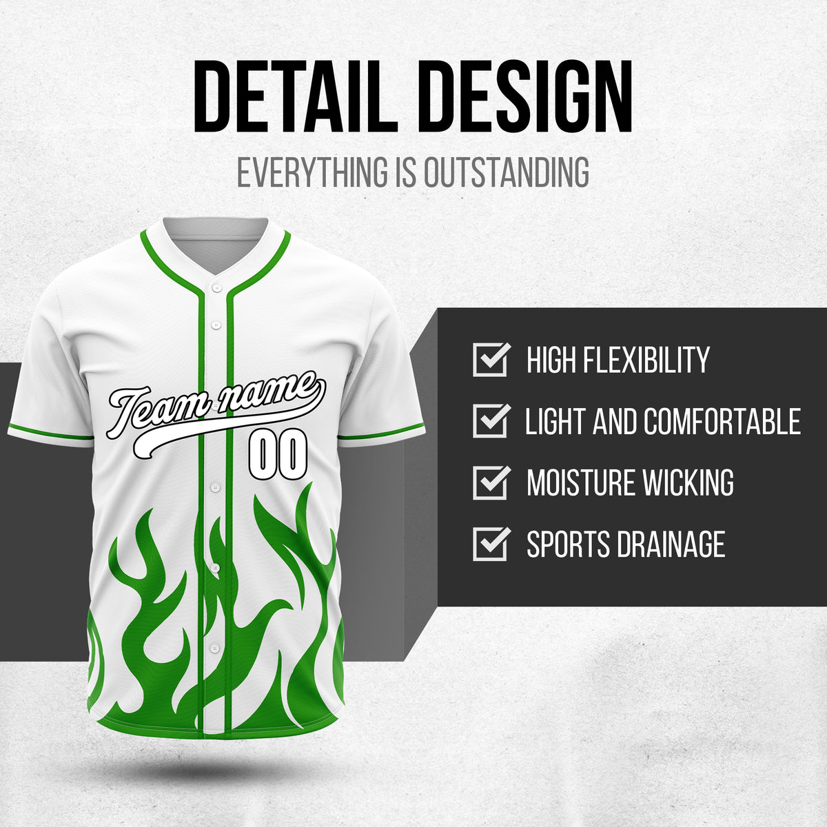 Custom Burnout White Baseball Sports Jersey Personalized Uniform with Name & Number