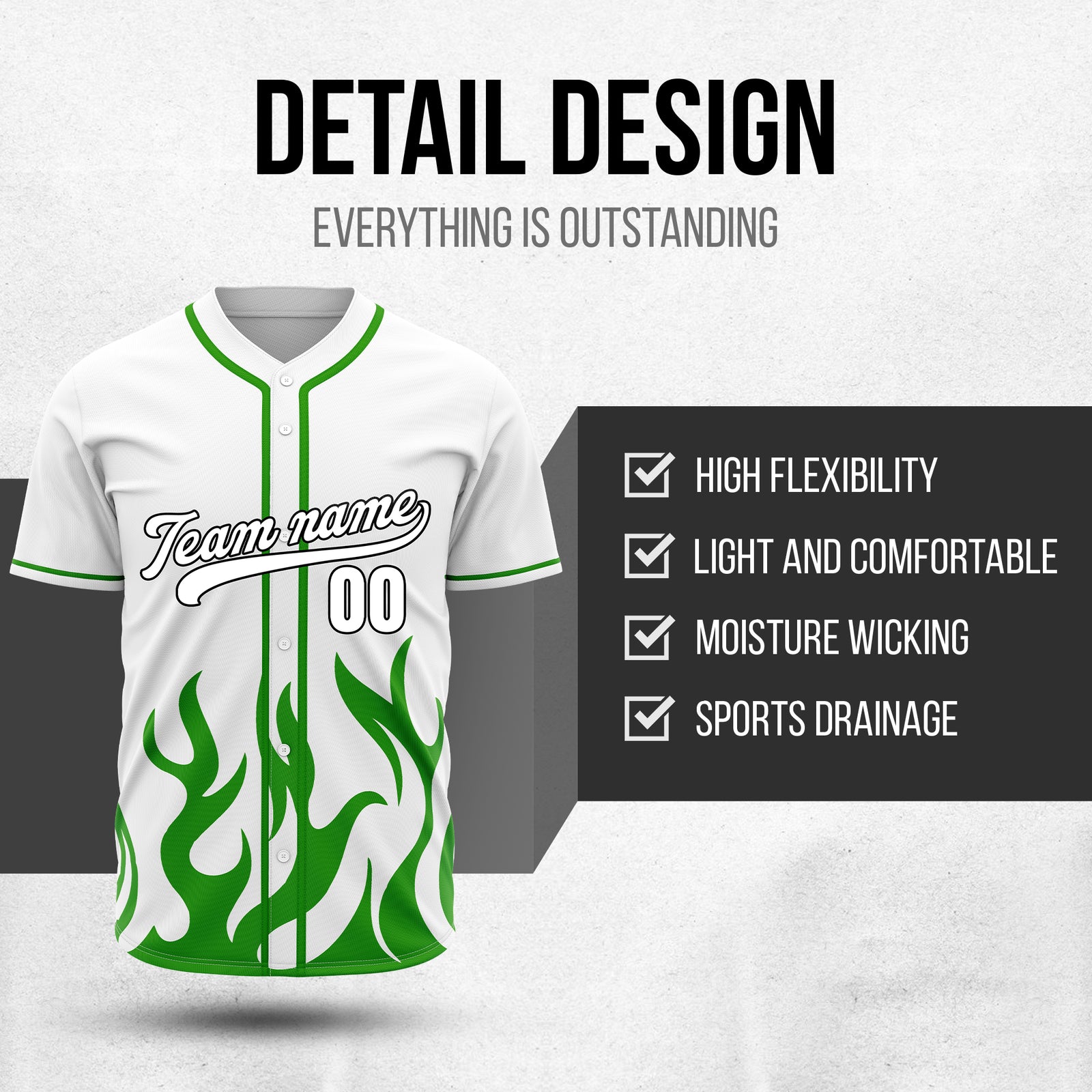 Custom Burnout White Baseball Sports Jersey Personalized Uniform with Name & Number