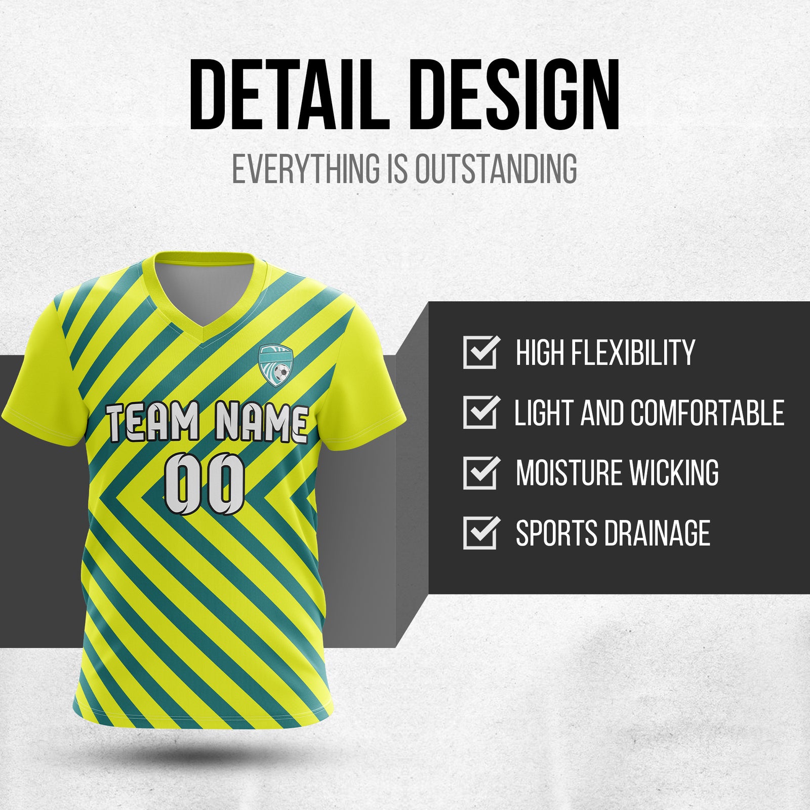 Custom Swift Stripe V-Neck Yellow Sport Tops Jersey