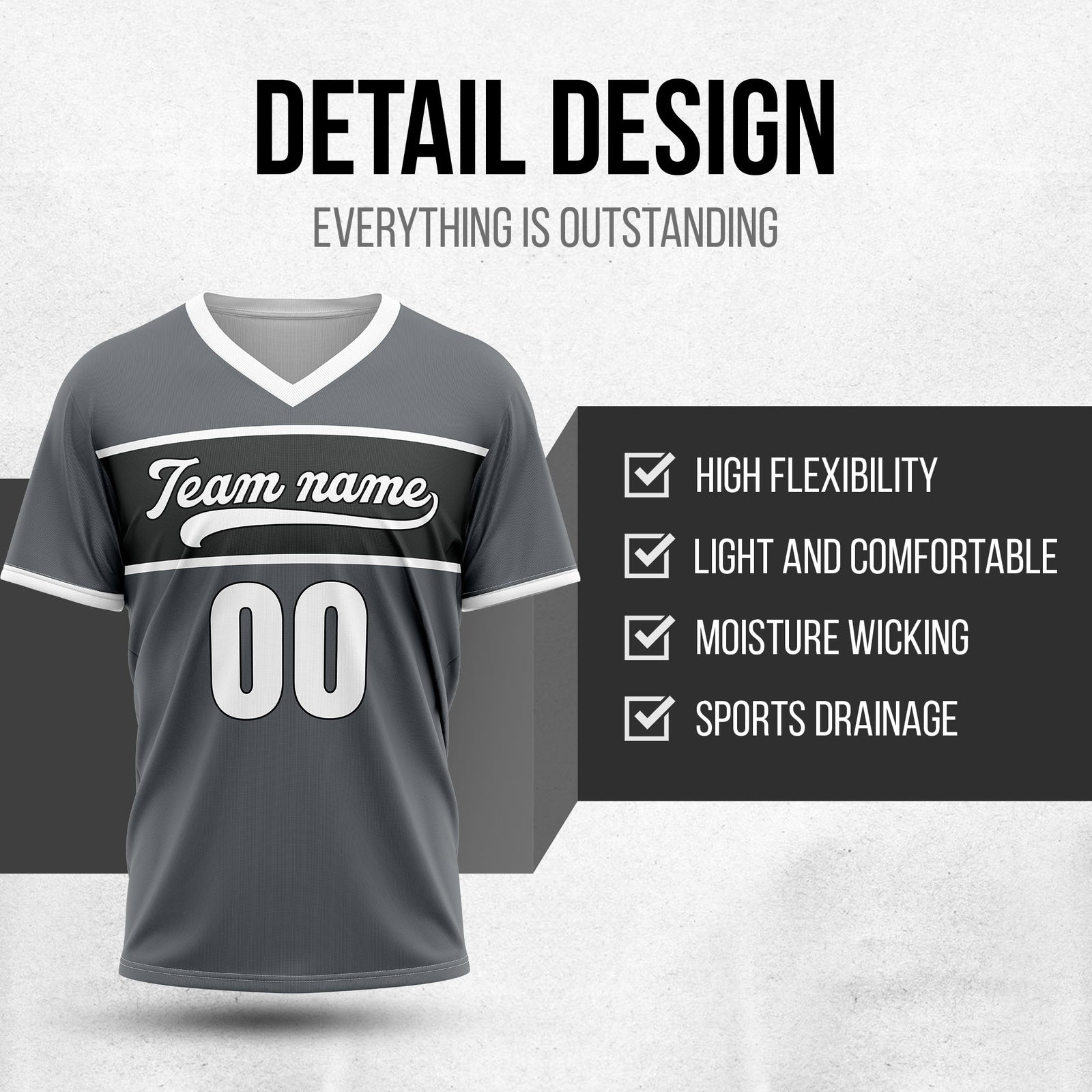 Custom ProEdge Dark Grey Baseball Sports Jersey Personalized Uniform with Name & Number