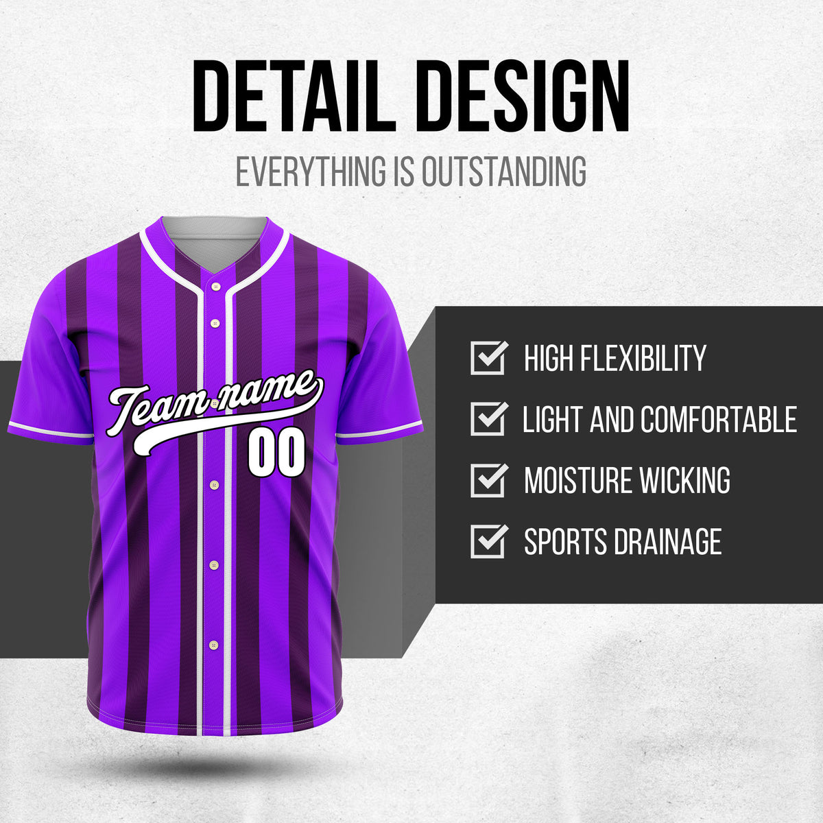 Custom Strikeforce Purple Raglan Style Baseball Sports Jersey Personalized Uniform with Name & Number