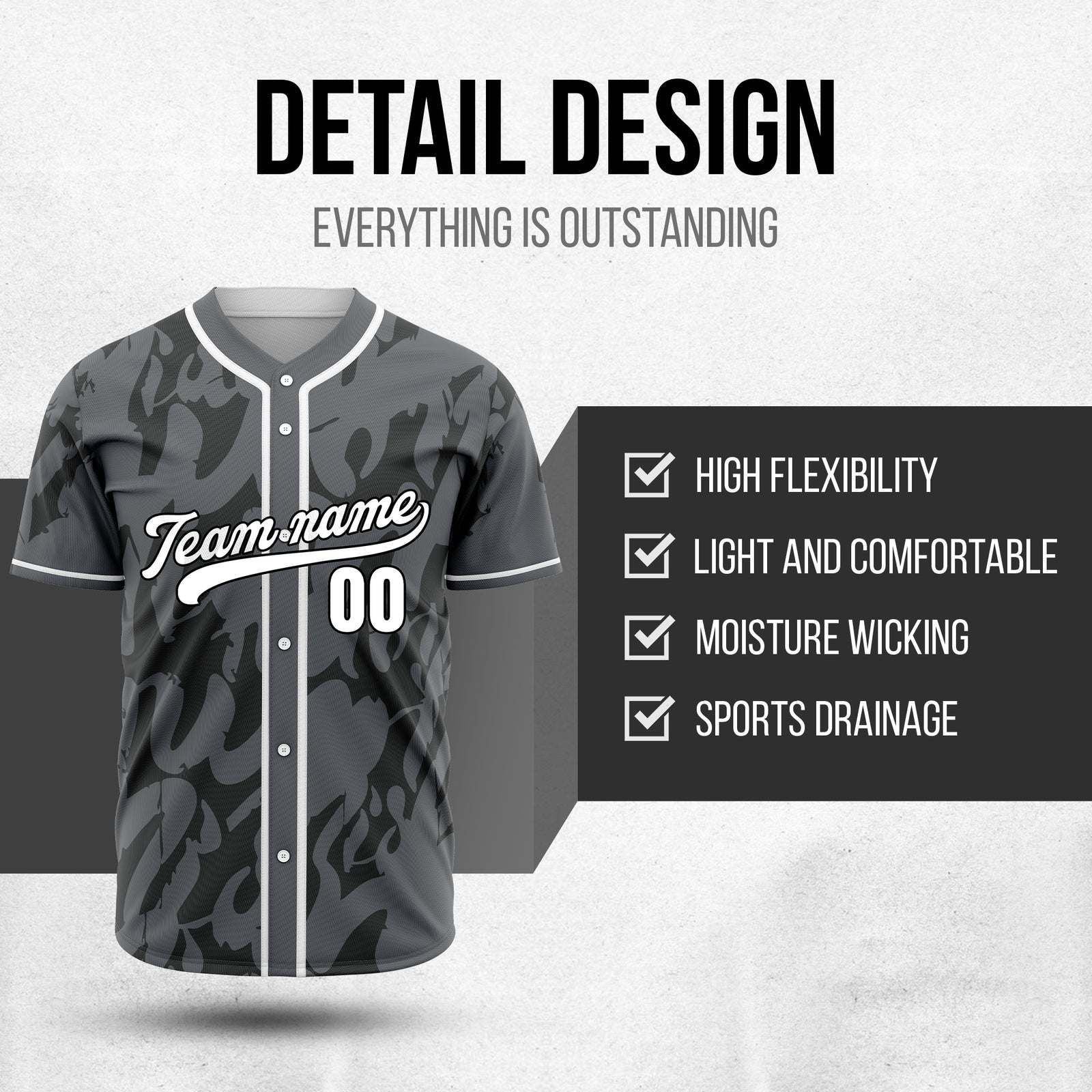 Custom Graffiti Sox Dark Grey Baseball Sports Jersey Personalized Uniform with Name & Number