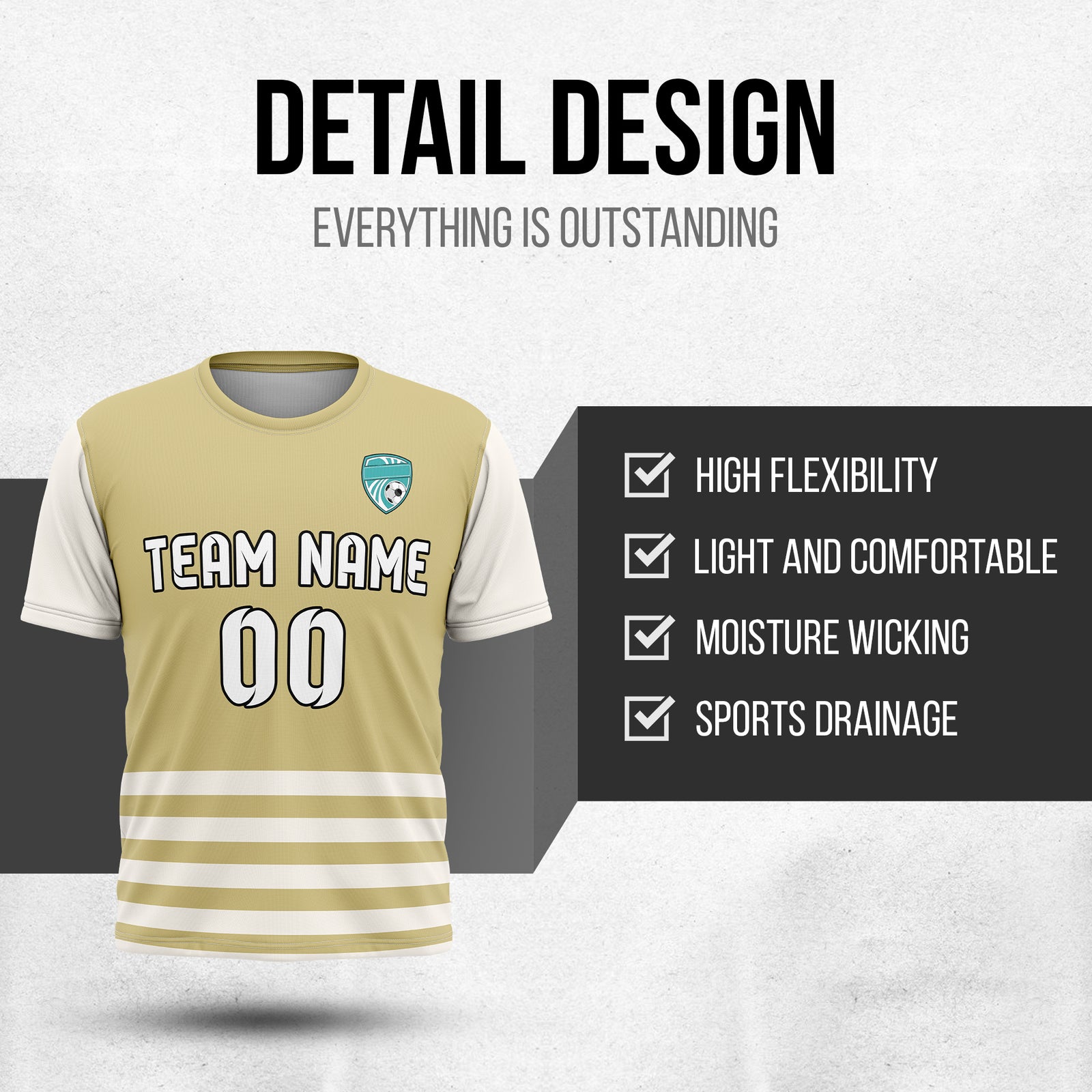 Custom Soccer R Stripes Volt Stripe Khaki Sports Tops Jersey