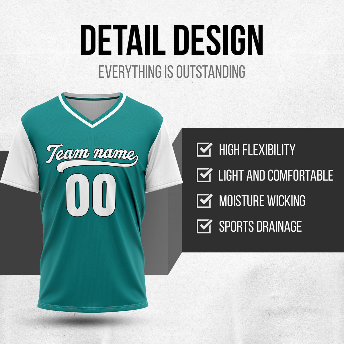 Custom Victory Line Teal Pullover Baseball Sports Jersey Personalized Uniform with Name & Number