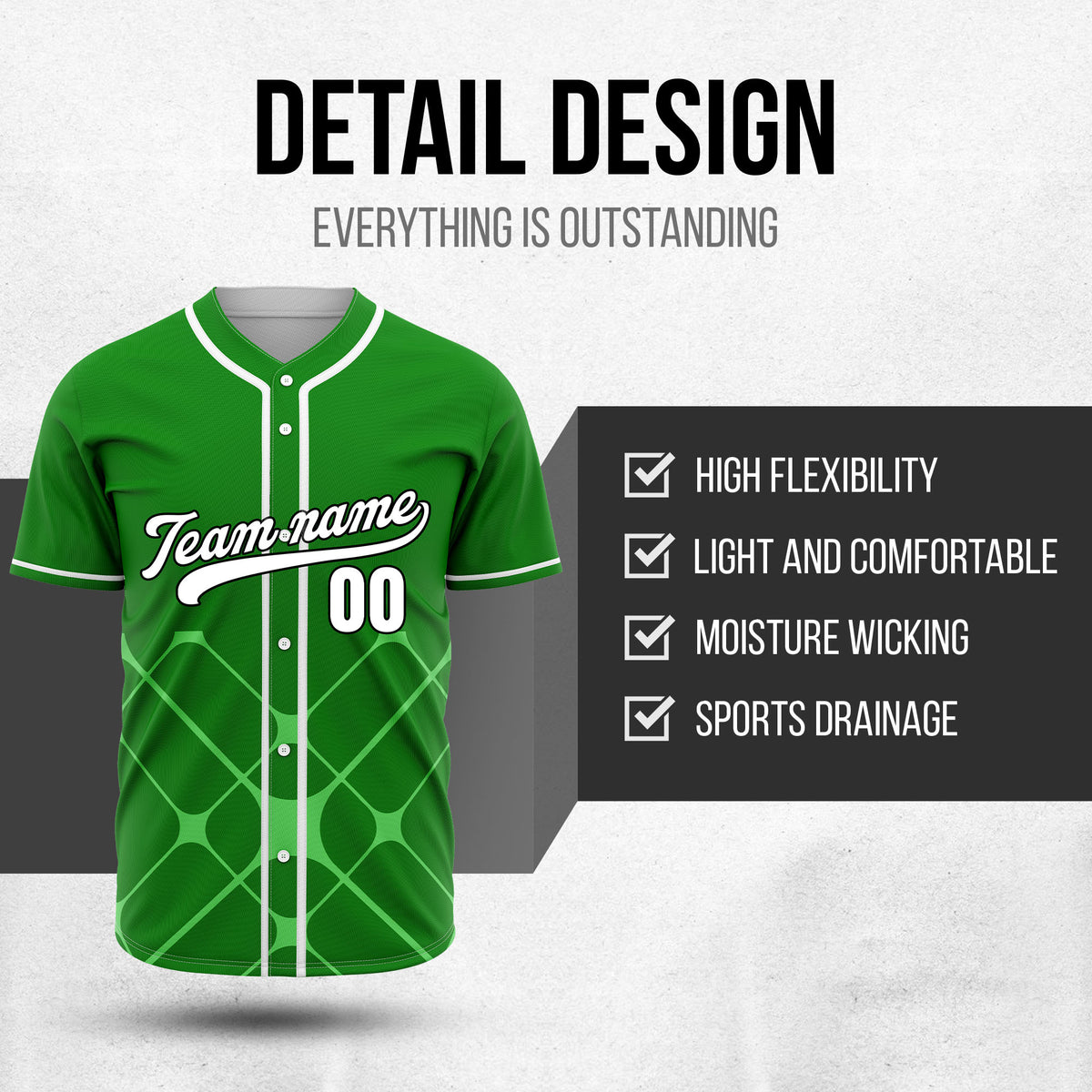 Custom Gridlock Green Baseball Sports Jersey Personalized Uniform with Name & Number