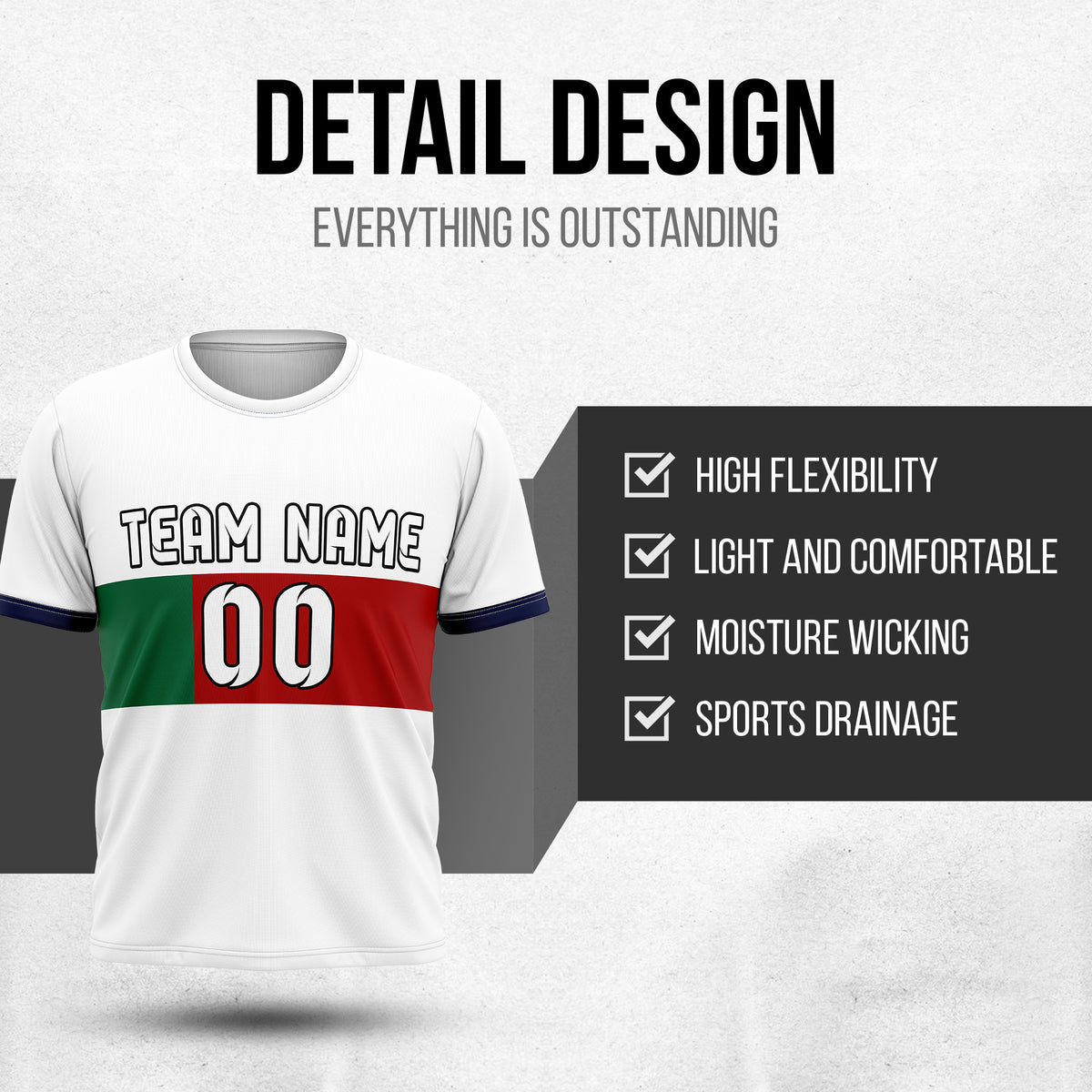 Custom PORTUGAL Fan Jersey Personalized with Name & Number
