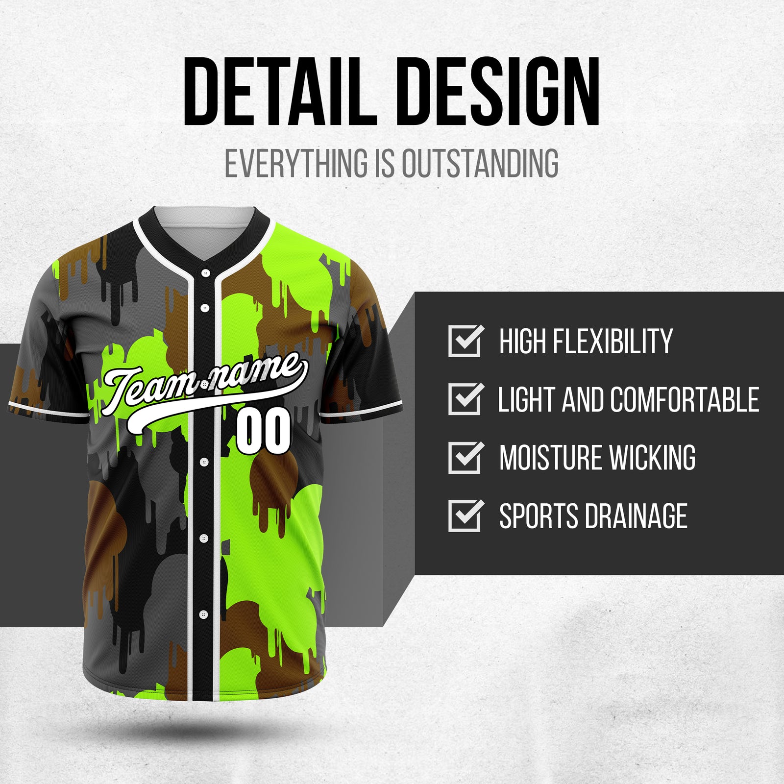 Custom Paint Hustlers Black Baseball Sports Jersey Personalized Uniform with Name & Number