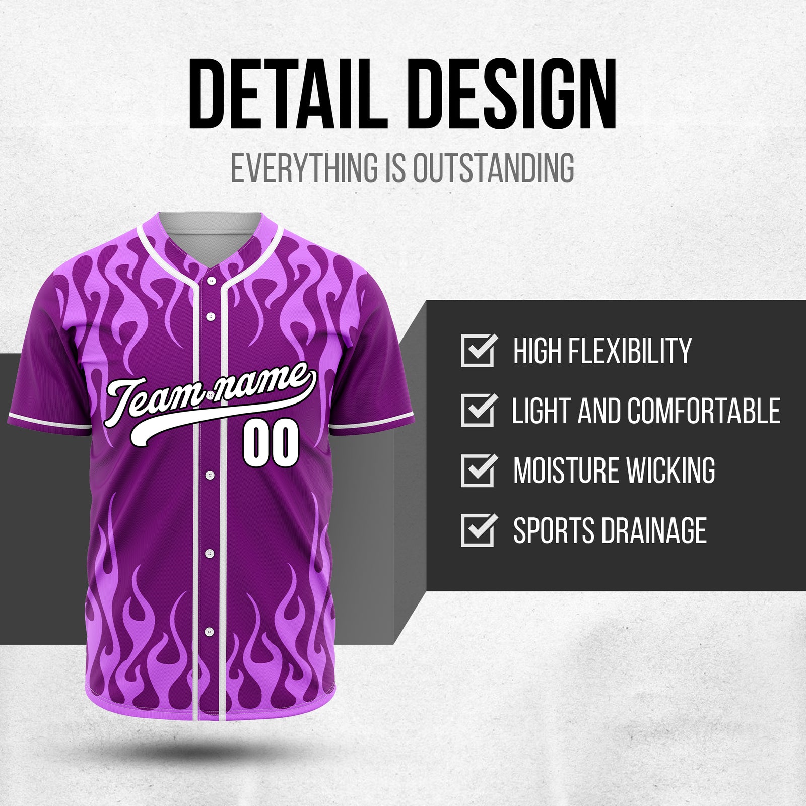Custom Frostburn Purple Baseball Sports Jersey Personalized Uniform with Name & Number
