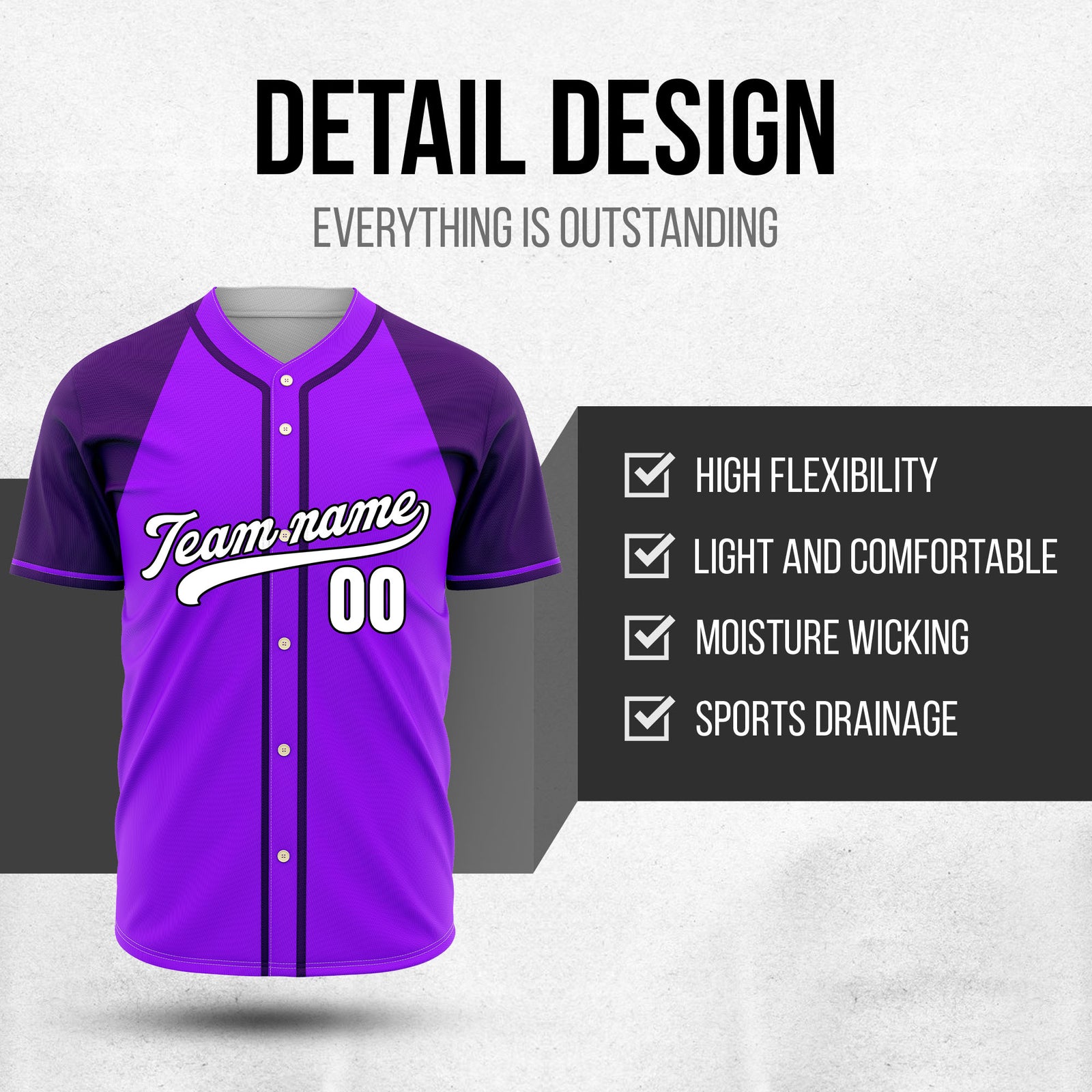 Custom Desert Blaze Purple Raglan Style Baseball Sports Jersey Personalized Uniform with Name & Number