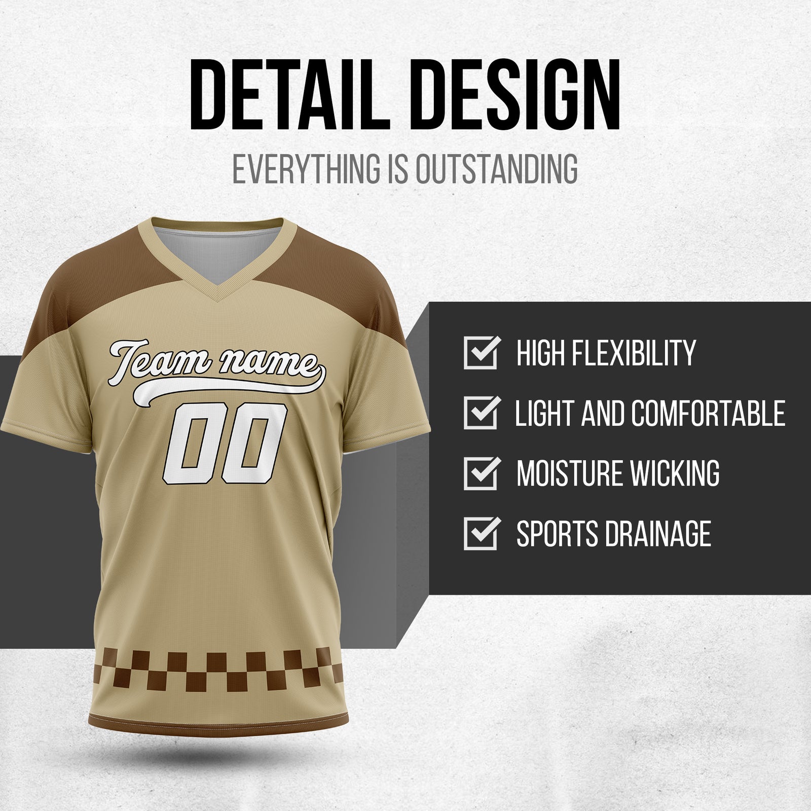 Custom Darkvolt Khaki Pullover Baseball Sports Jersey Personalized Uniform with Name & Number