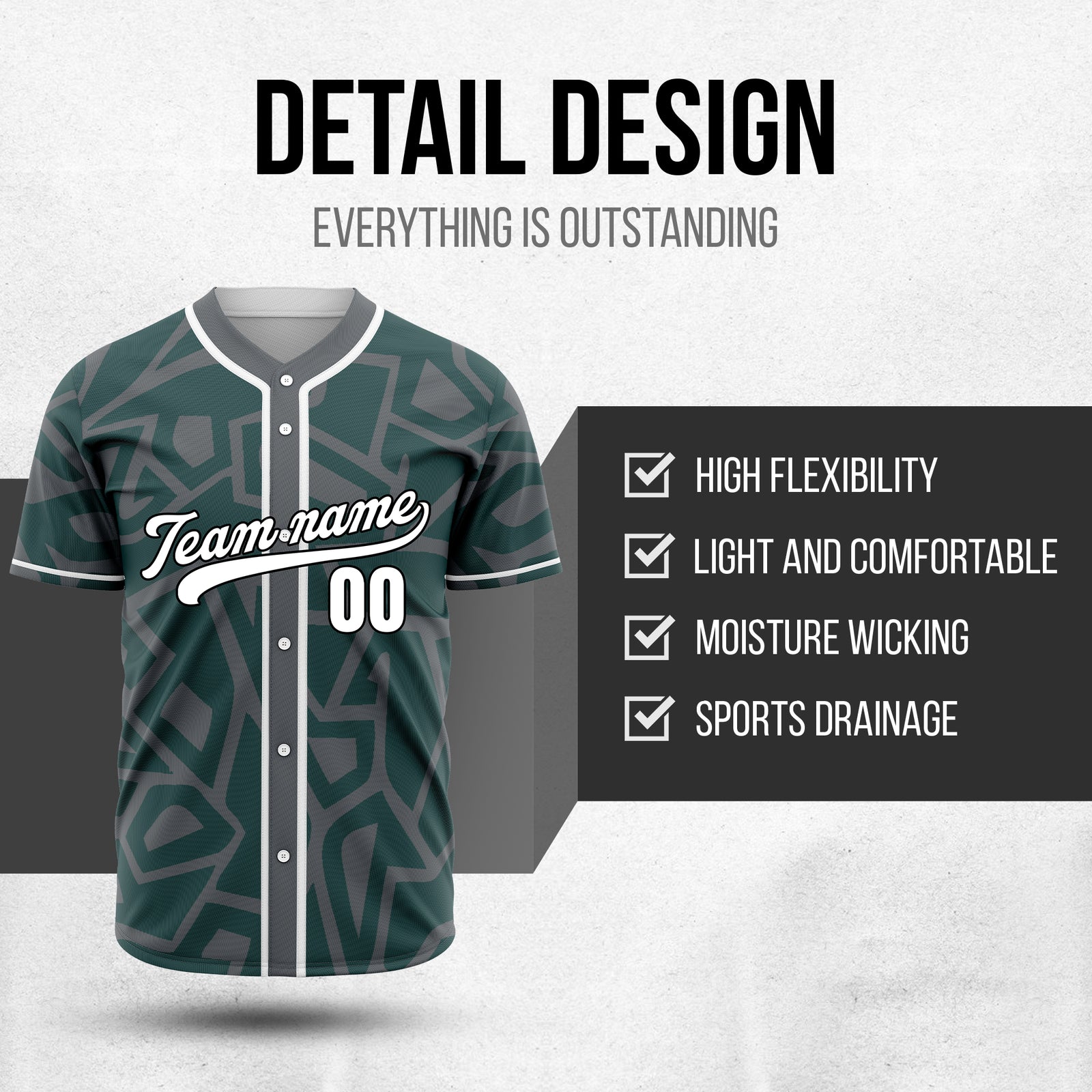 Custom Shadow Rebels Dark Grey Baseball Sports Jersey Personalized Uniform with Name & Number