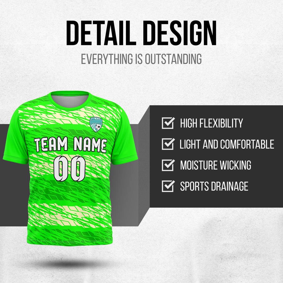 Custom Soccer Round Neck  Neon Green Strike Sports Tops Jersey