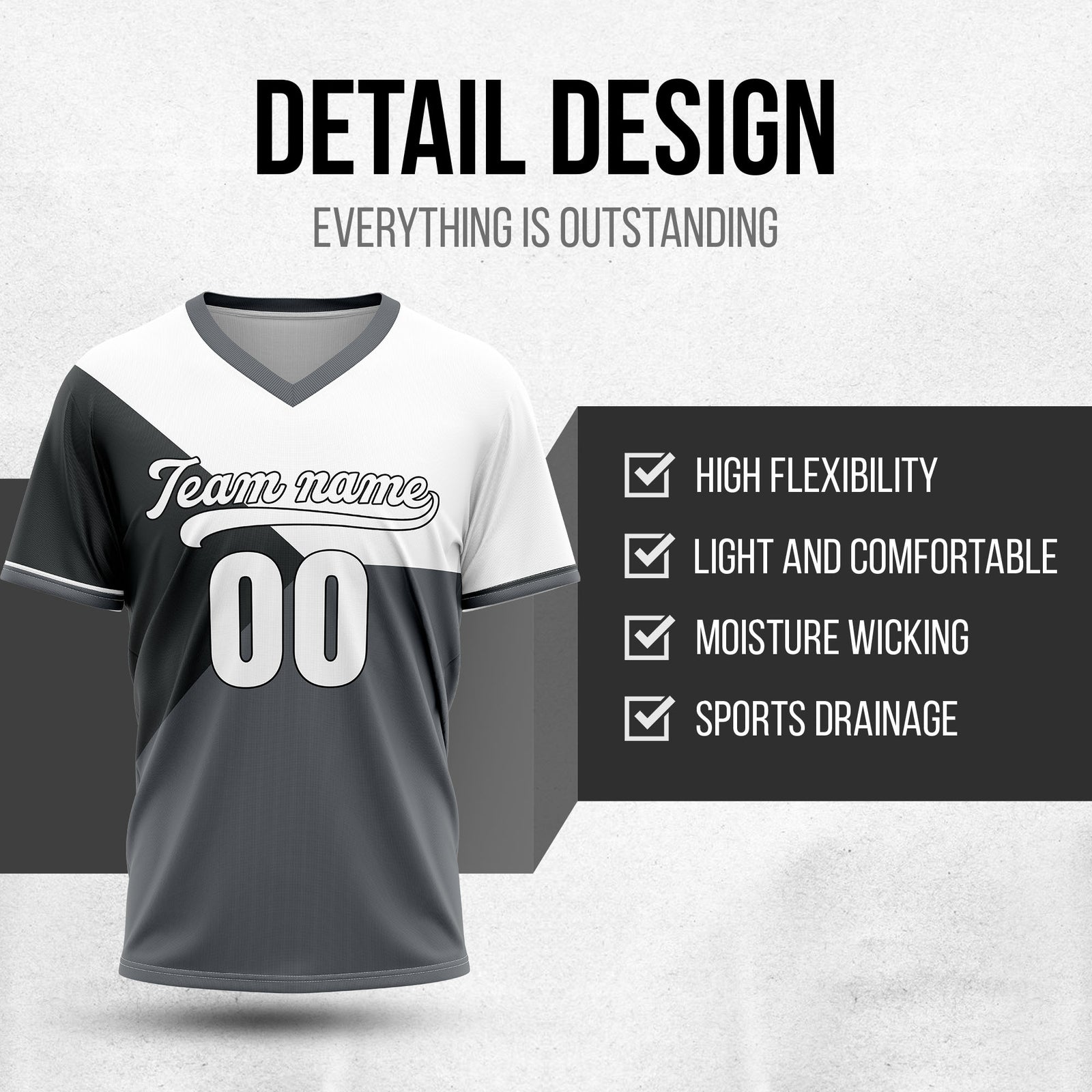 Custom FlexCore Dark Grey Baseball Sports Jersey Personalized Uniform with Name & Number