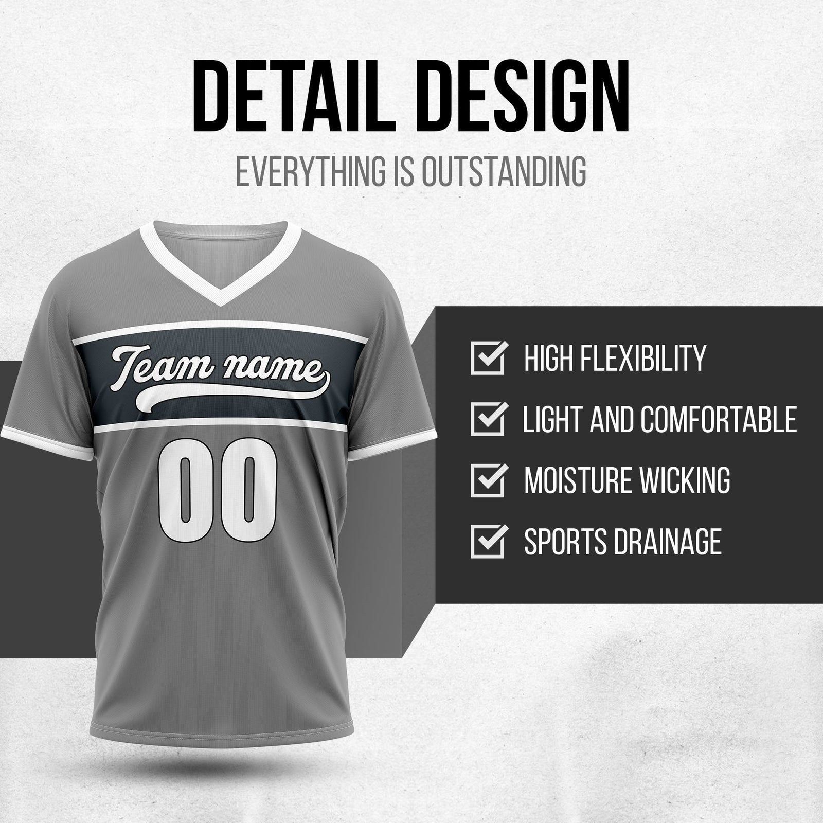 Custom ProEdge Grey Baseball Sports Jersey Personalized Uniform with Name & Number