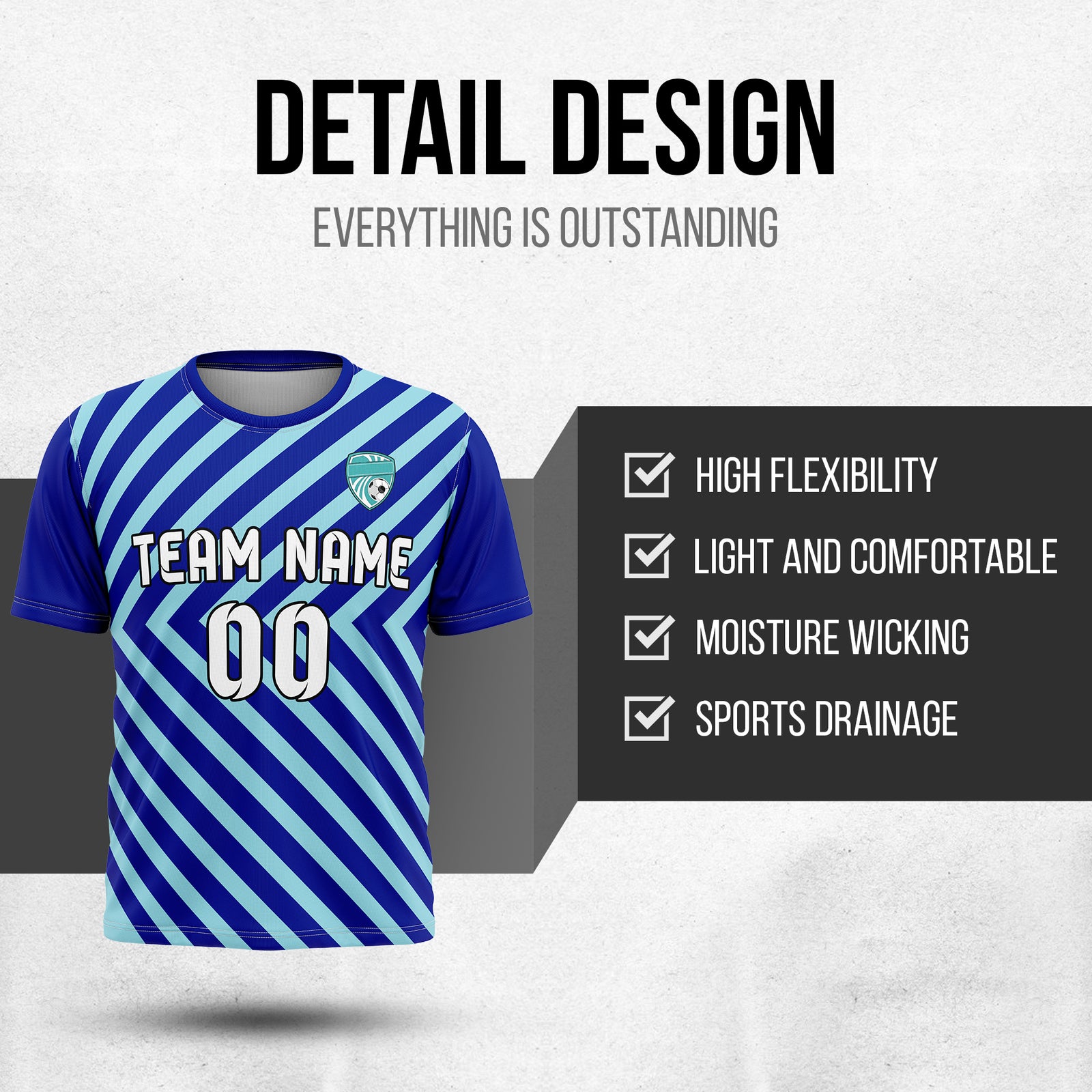 Custom Soccer R Stripes Pro Line Navy Sports Tops Jersey