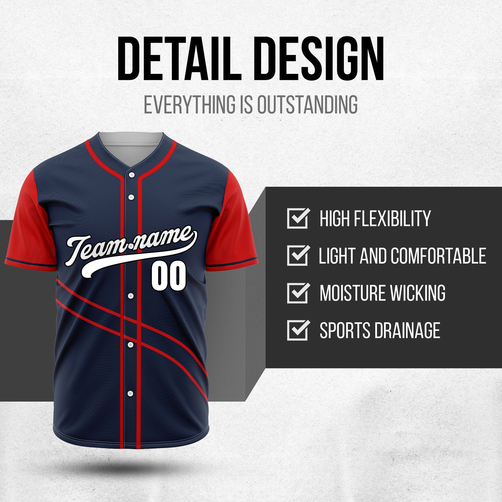 Custom Swift Navy Raglan Style Baseball Sports Jersey Personalized Uniform with Name & Number