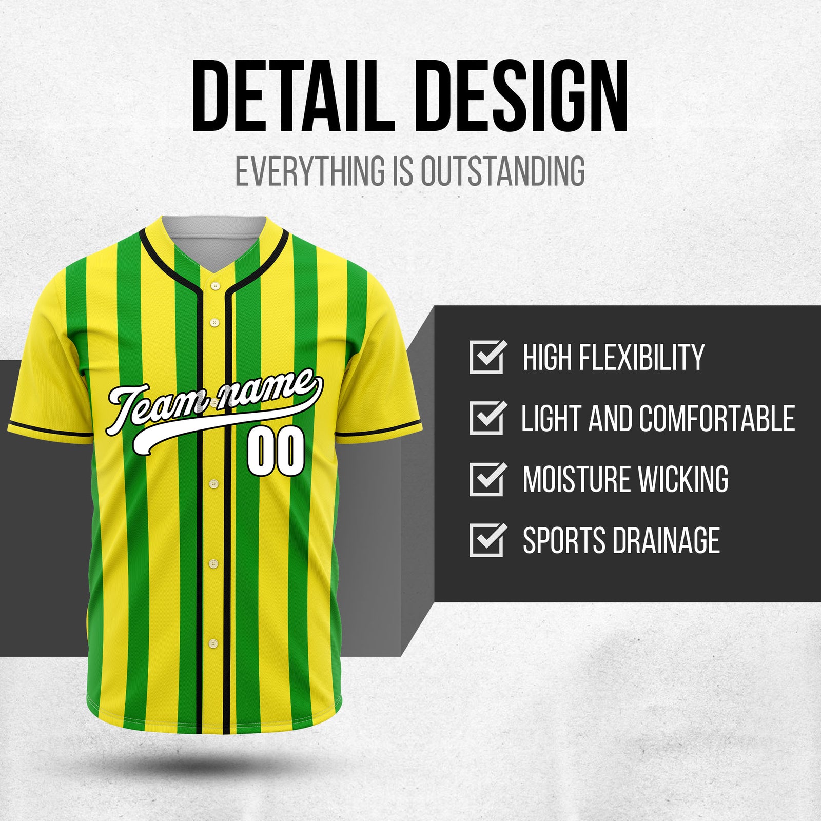 Custom Strikeforce Yellow Raglan Style Baseball Sports Jersey Personalized Uniform with Name & Number