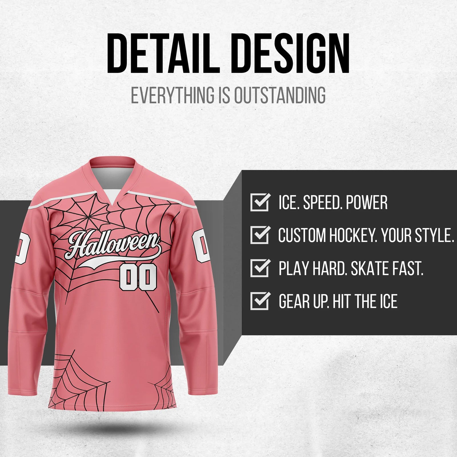 Custom Halloween Ice Hockey Jersey D10 Personalized Uniform with Name & Number