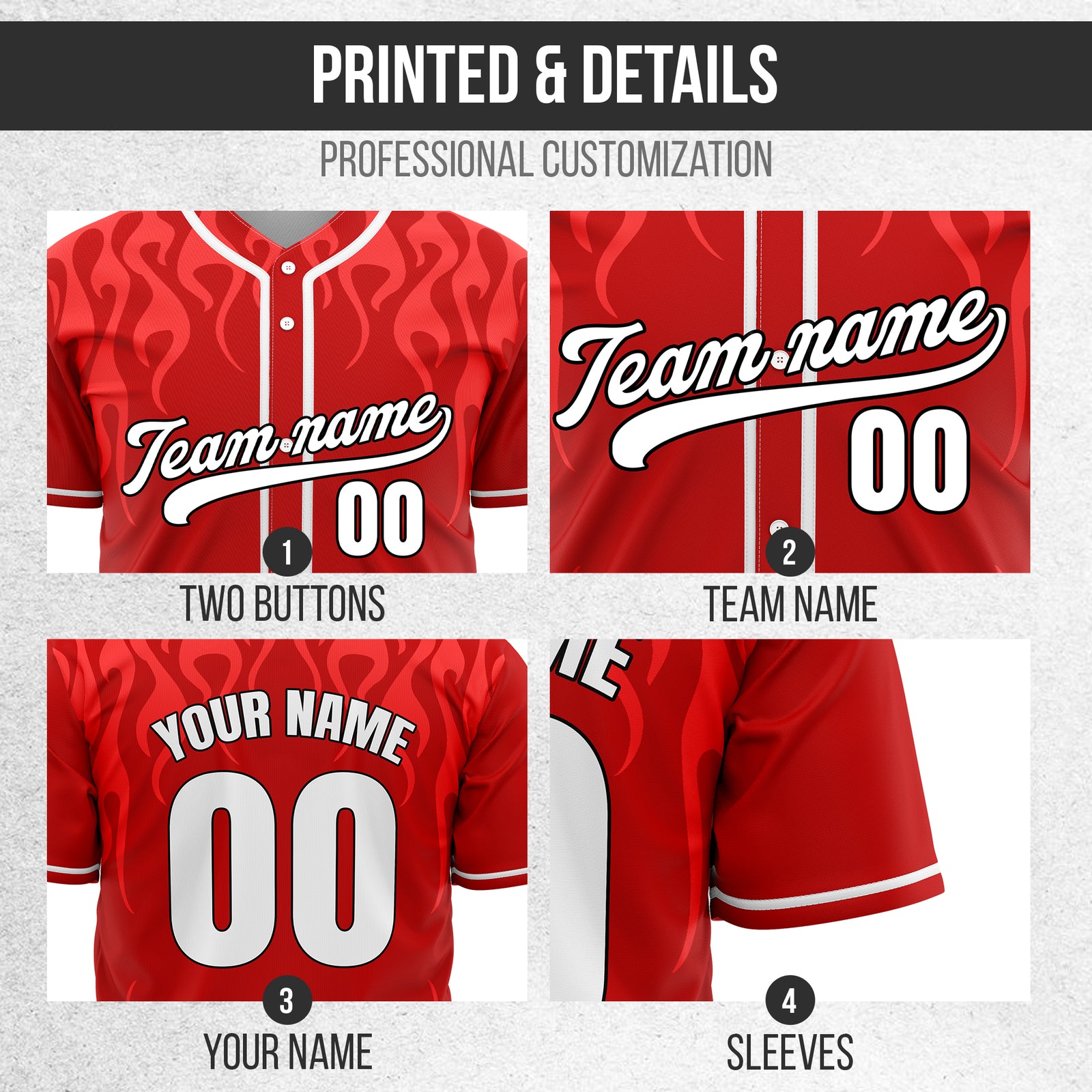 Custom Frostburn Red Baseball Sports Jersey Personalized Uniform with Name & Number