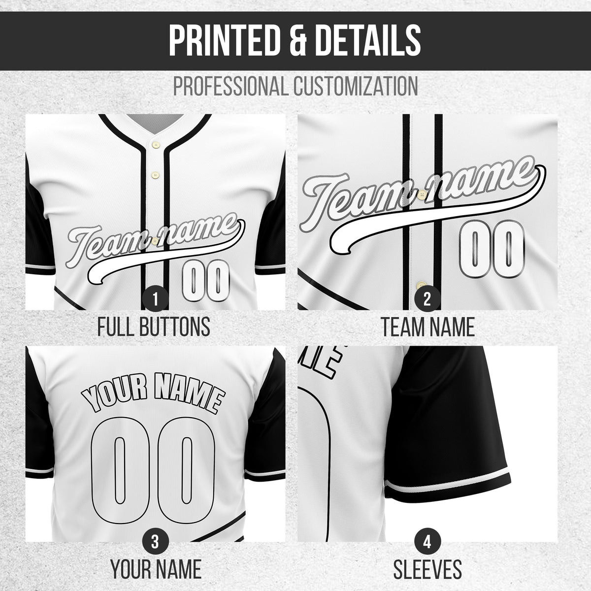 Custom Swift White Raglan Style Baseball Sports Jersey Personalized Uniform with Name & Number
