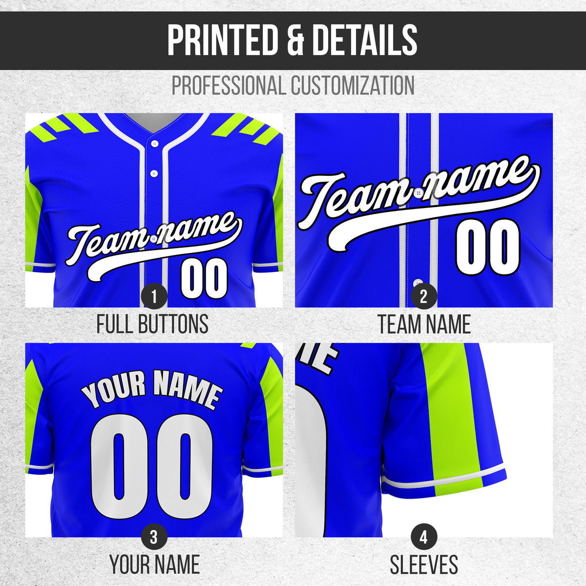 Custom Radiant Strike Blue Raglan Style Baseball Sports Jersey Personalized Uniform with Name & Number