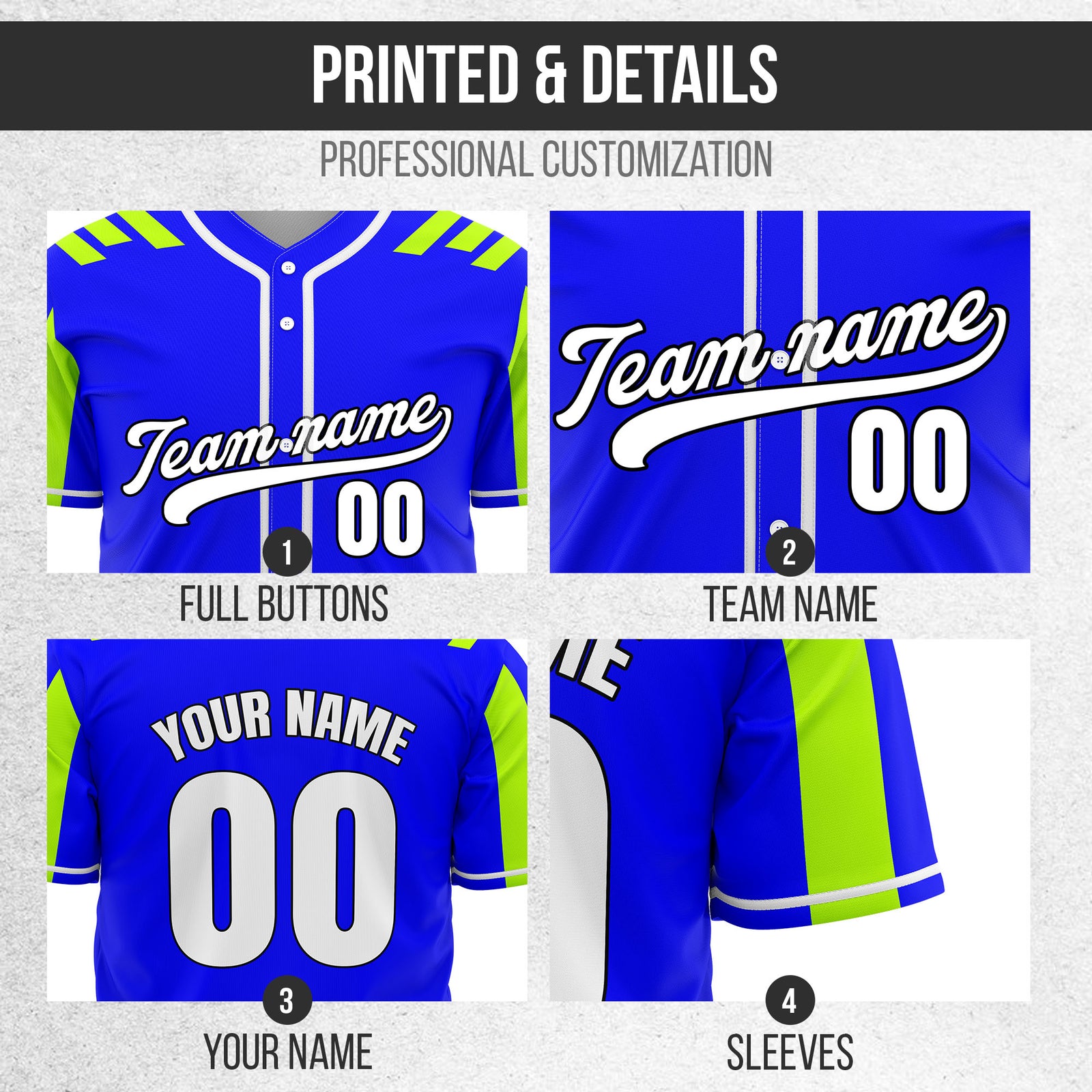 Custom Radiant Strike Blue Raglan Style Baseball Sports Jersey Personalized Uniform with Name & Number