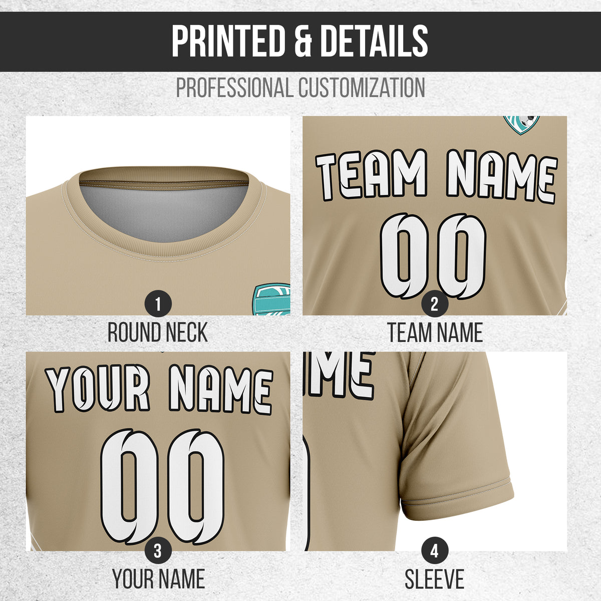 Custom Soccer R Stripes SurgeLine Khaki Sports Tops Jersey