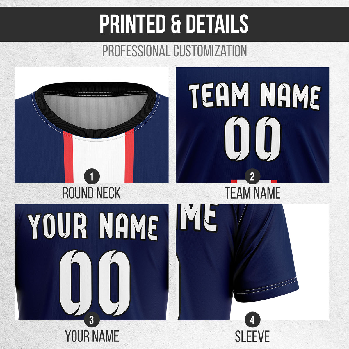 Custom Paris Saint Fan Jersey Personalized with Name & Number