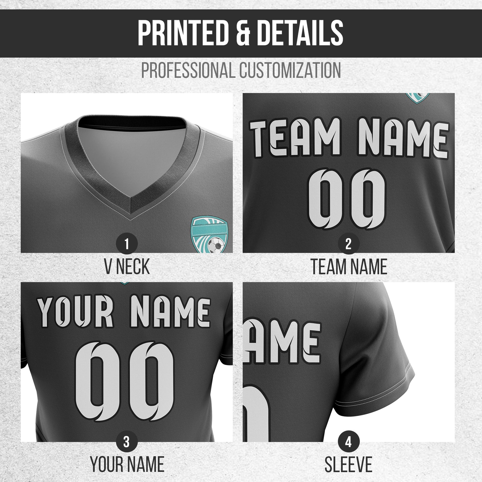 Custom WaveLine Stripe V-Neck Dark Grey Sport Tops Jersey