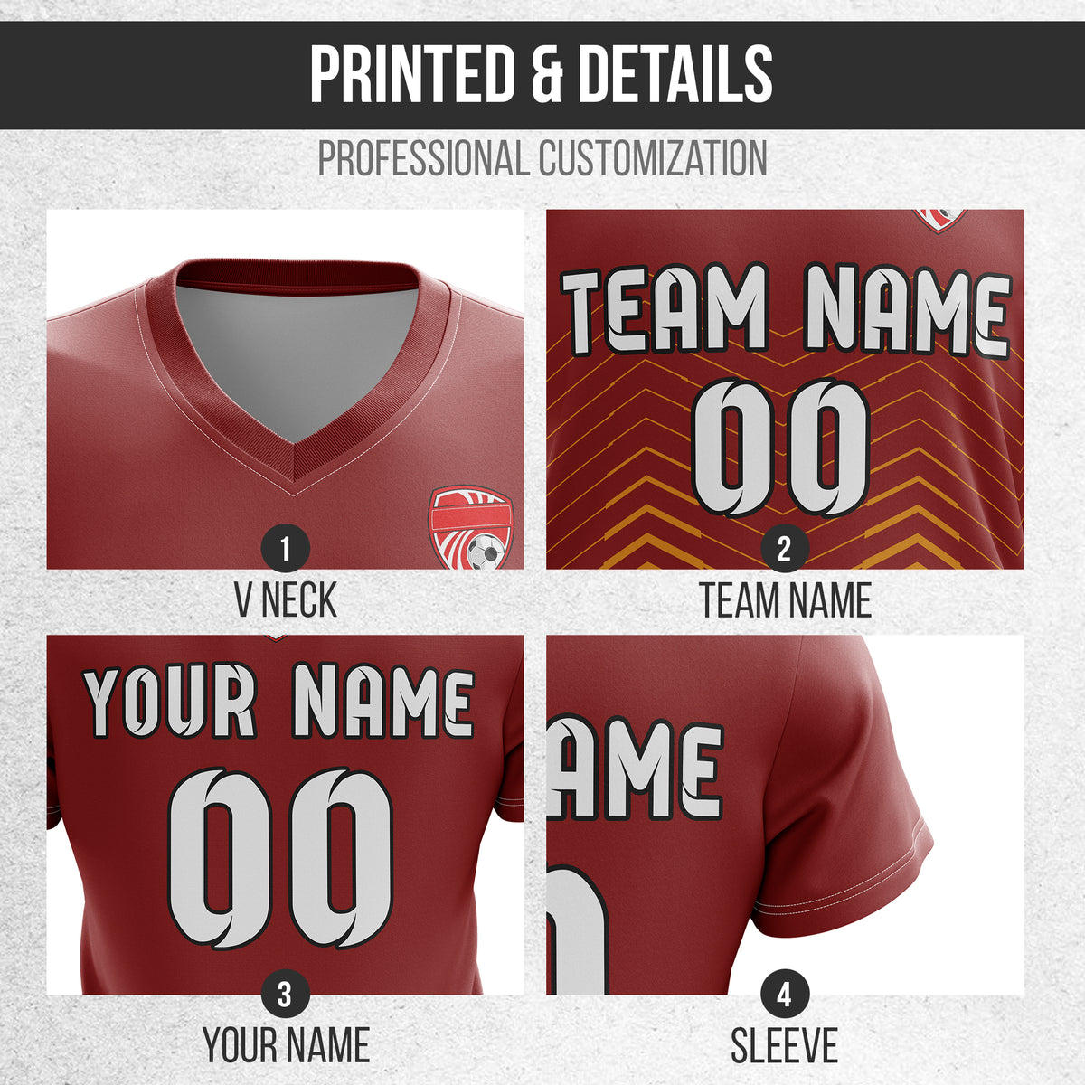 Custom Apex Strike V-Side Pattern Red Soccer Sport Tops Jersey