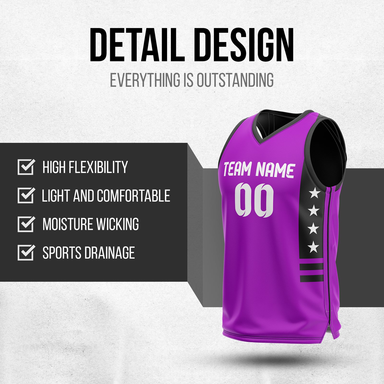Custom Purple Double Side Reversible Sets Design Sportswear Basketball Jersey