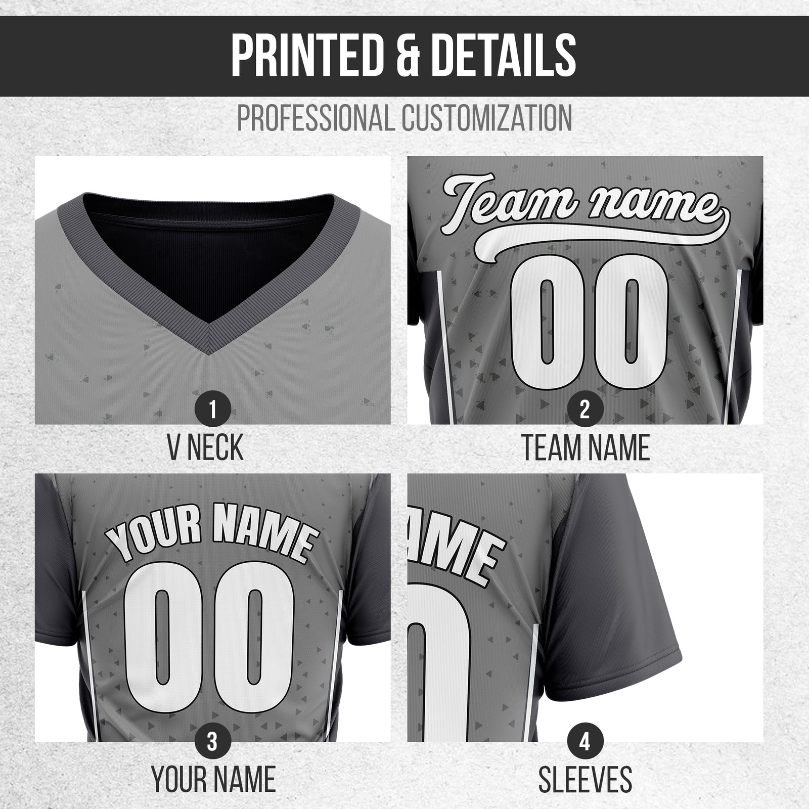 Custom HexaFade Grey Pullover Baseball Sports Jersey Personalized Uniform with Name & Number