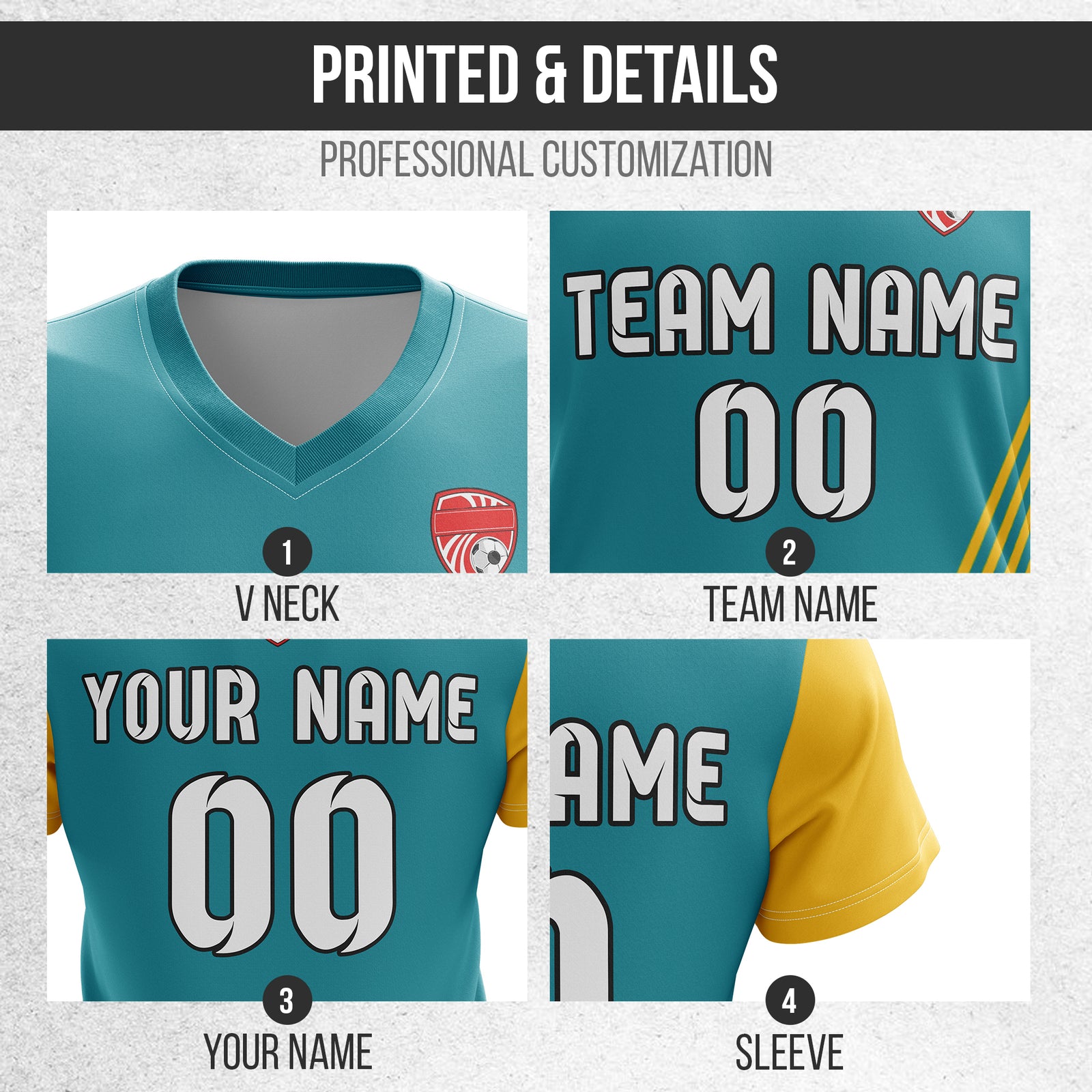 Custom Rapid Line Teal Soccer Sport Tops Jersey