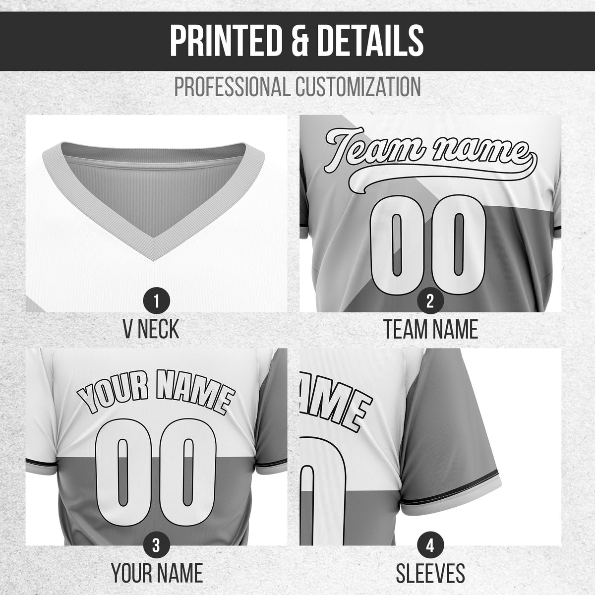 Custom FlexCore Grey Baseball Sports Jersey Personalized Uniform with Name & Number